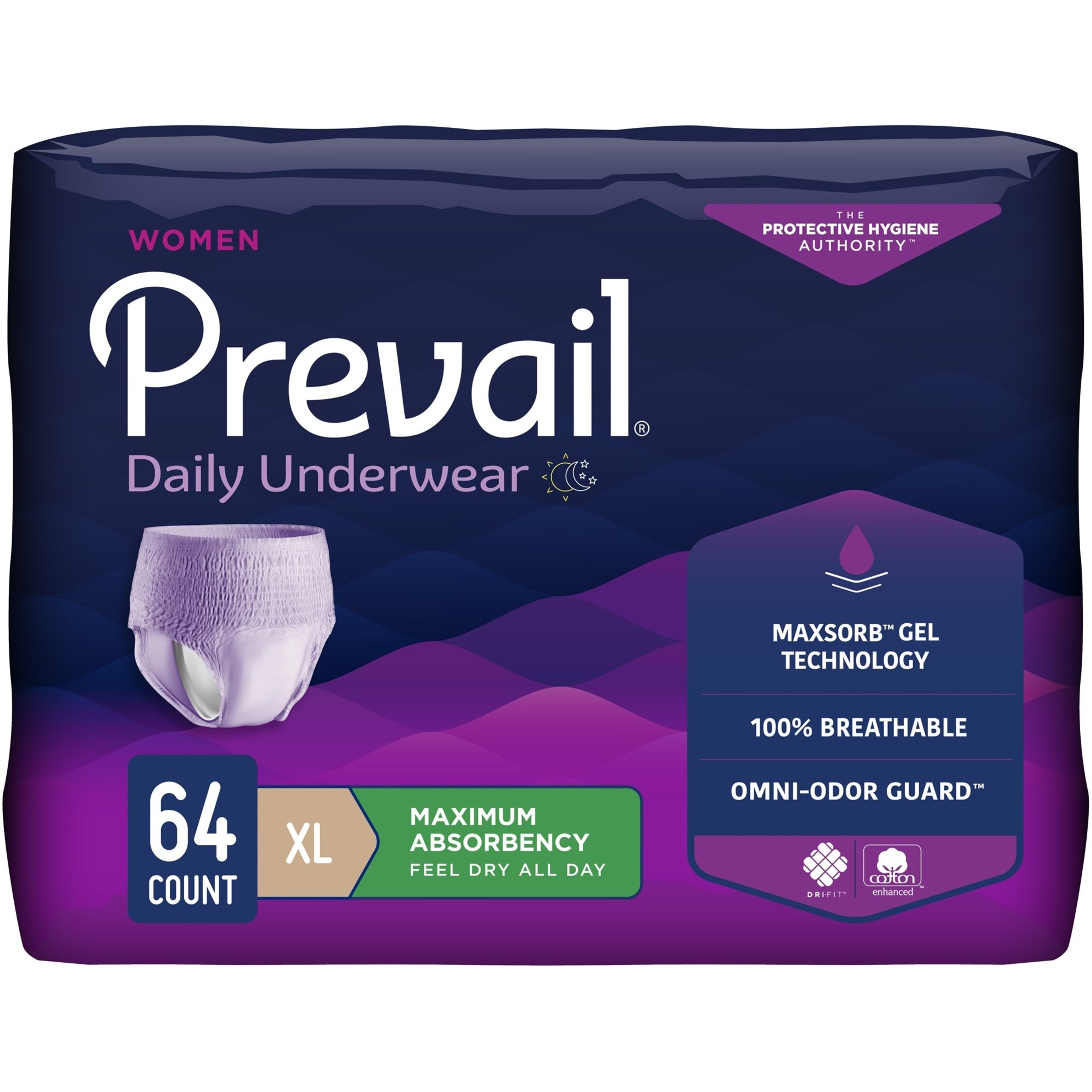 Prevail Adult Incontinence Protective Pull-Up Underwear for Women, Maximum Absorbency