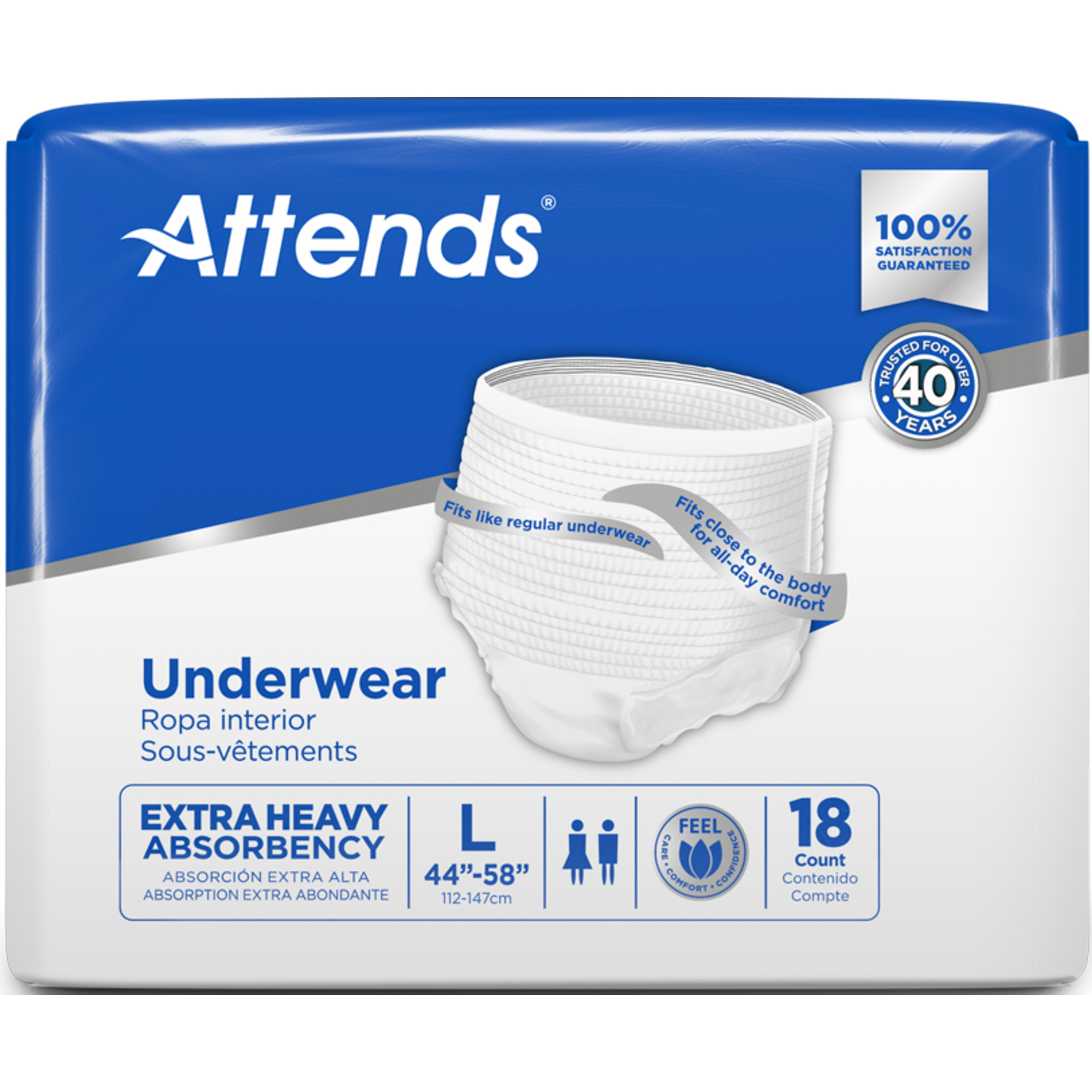 Attends Adult Incontinence Pull-On Underwear, Extra Heavy Absorbency