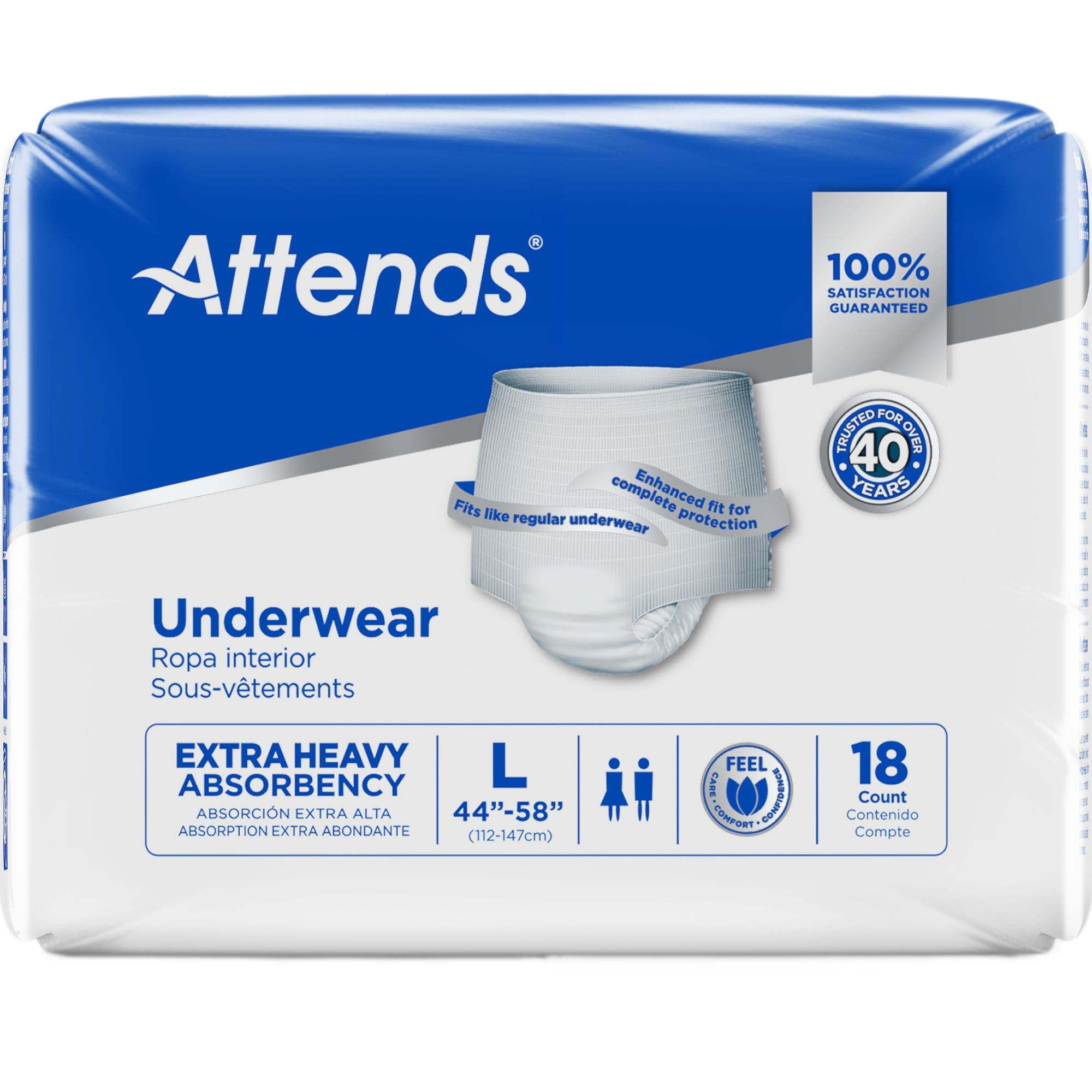 Attends Adult Incontinence Pull-Up Underwear, Extra Heavy Absorbency