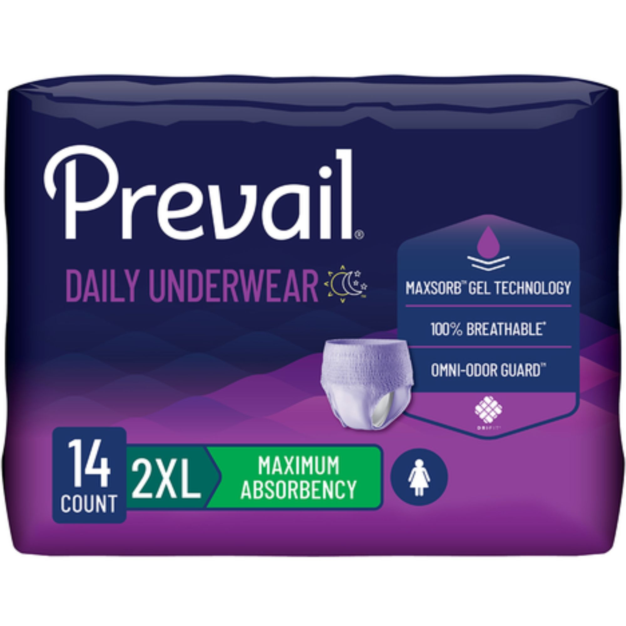 Prevail Adult Incontinence Protective Pull-Up Underwear for Women, Maximum Absorbency