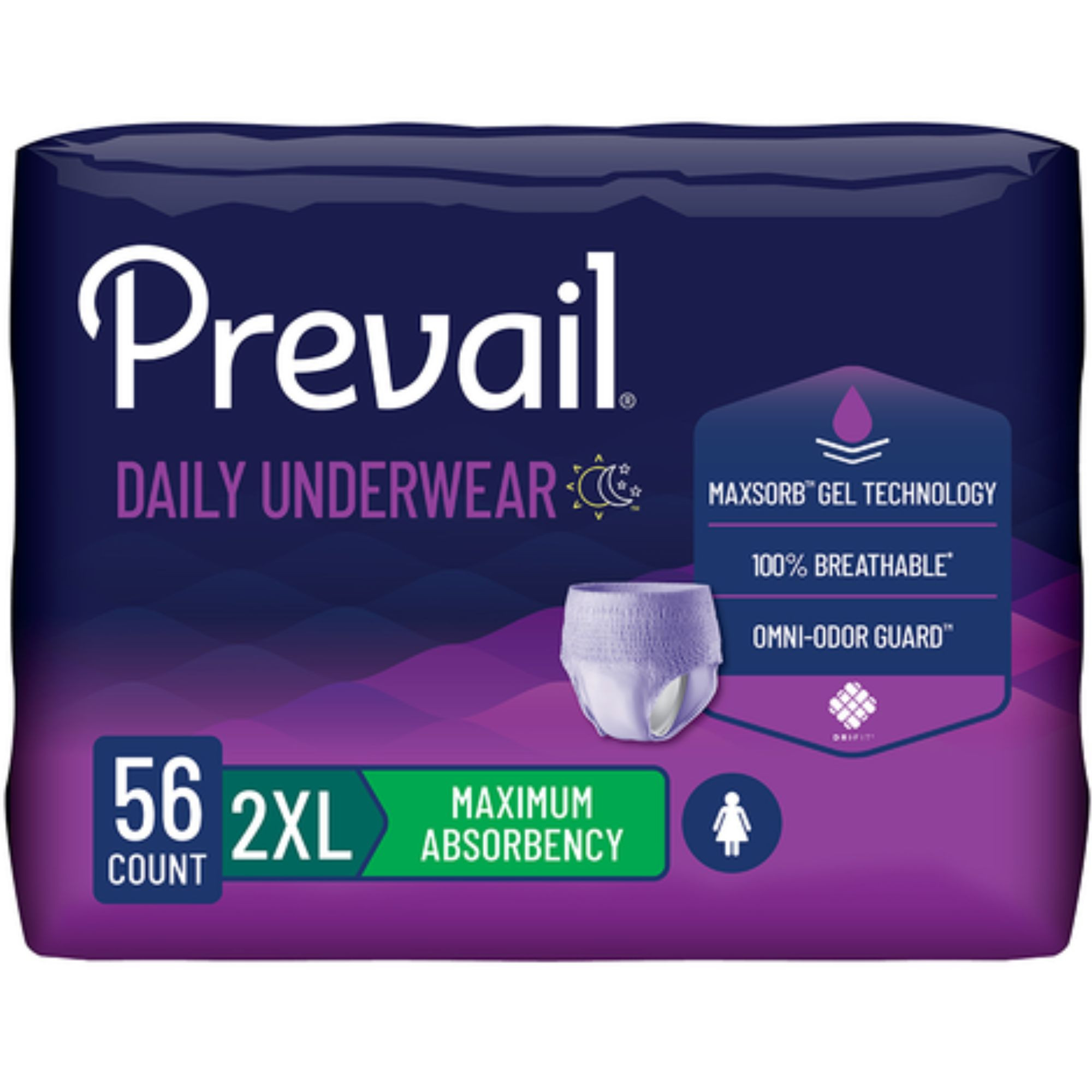 Prevail Adult Incontinence Protective Pull-Up Underwear for Women, Maximum Absorbency