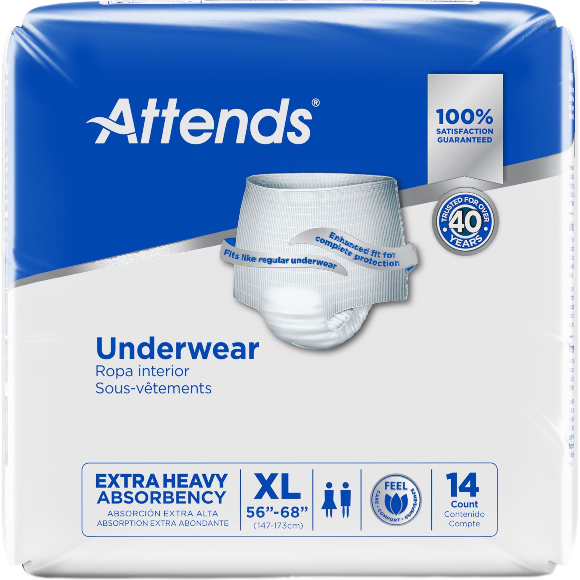 Attends Adult Incontinence Pull-Up Underwear, Extra Heavy Absorbency