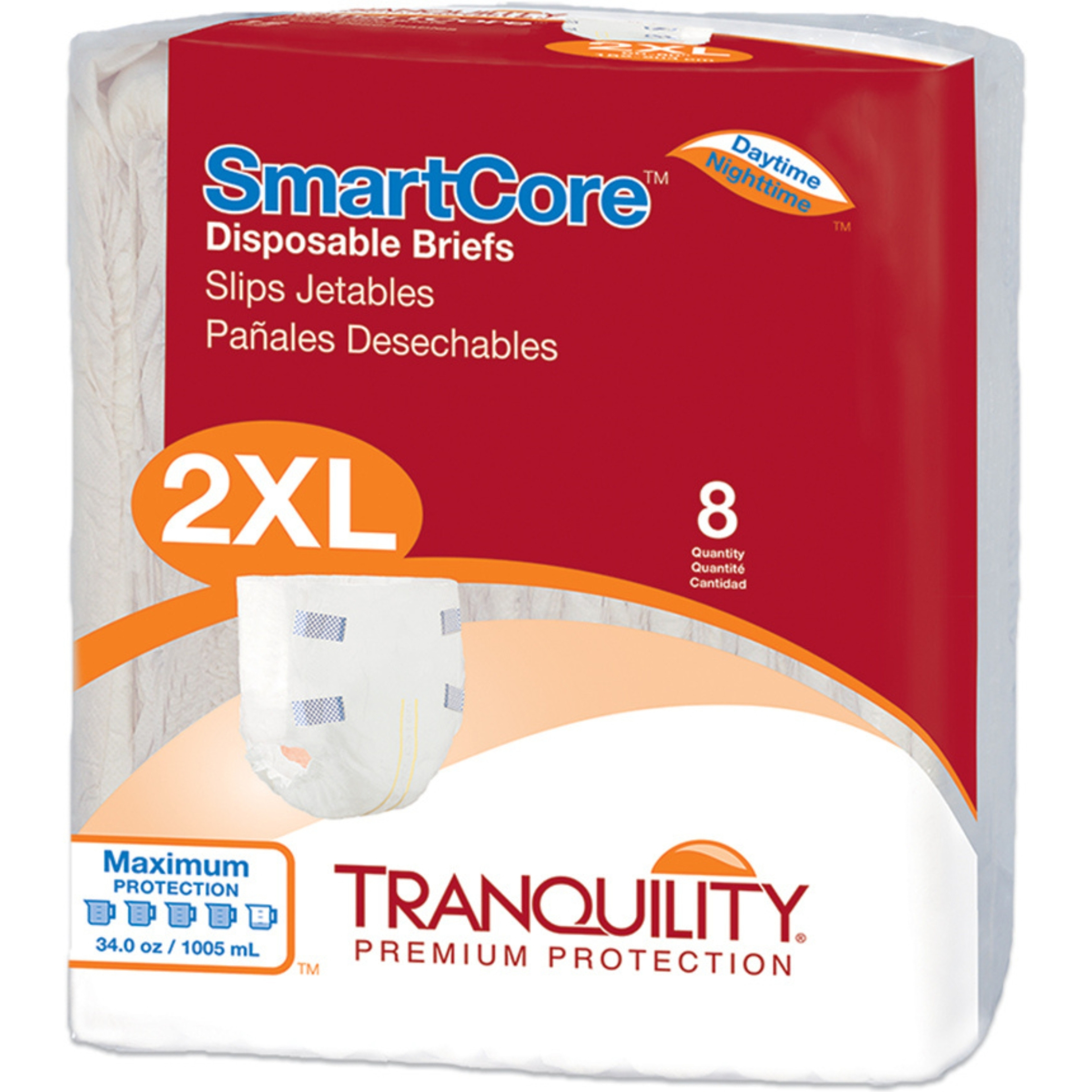 Tranquility SmartCore Adult Disposable Briefs with Tabs, Maximum Absorbency