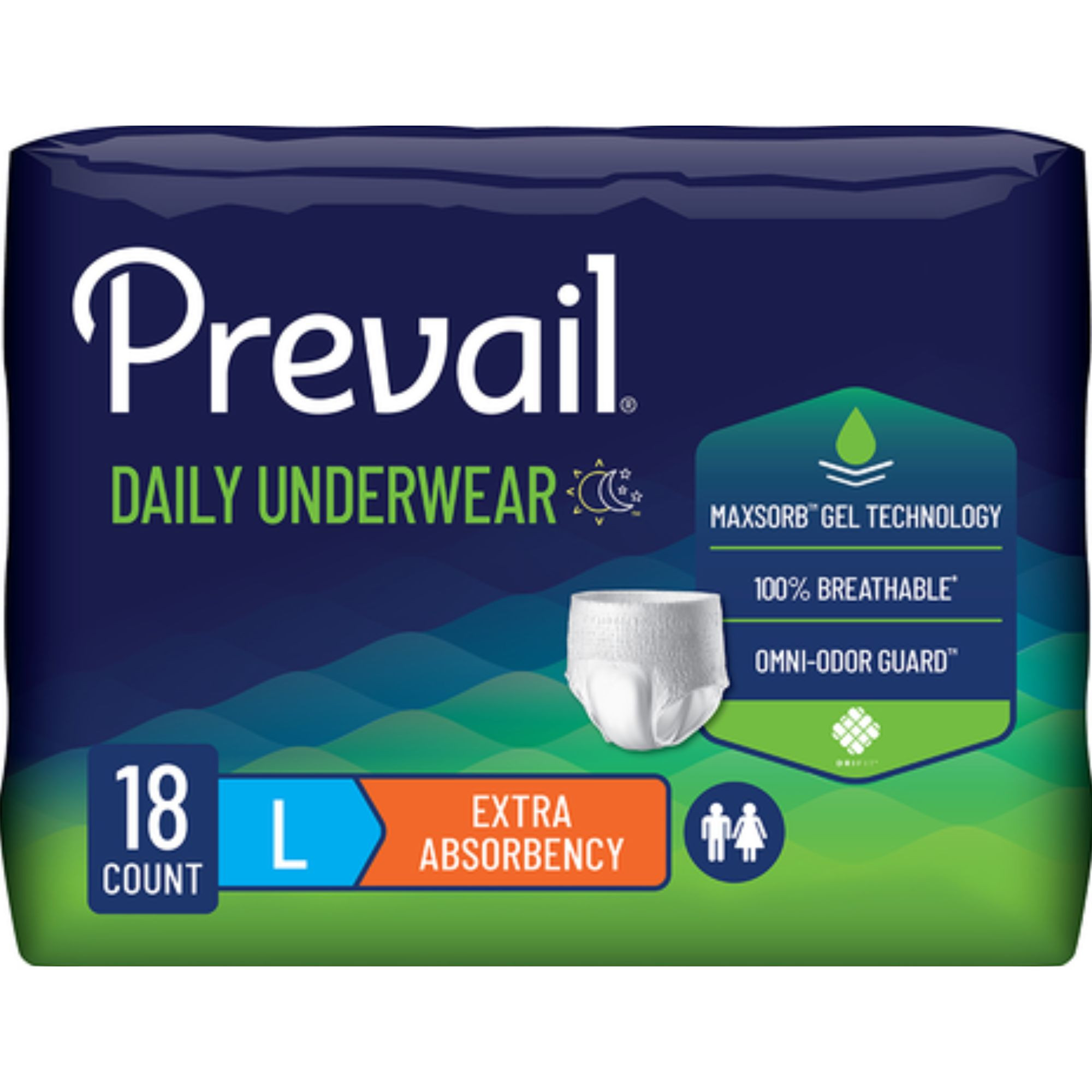 Prevail Adult Incontinence Pull-Up Underwear for Men & Women, Extra Absorbency