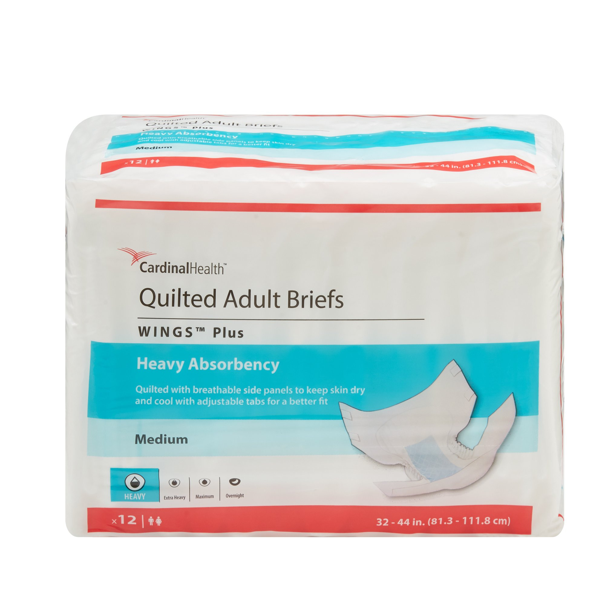 Wings Plus Quilted Adult Briefs, Heavy Absorbency