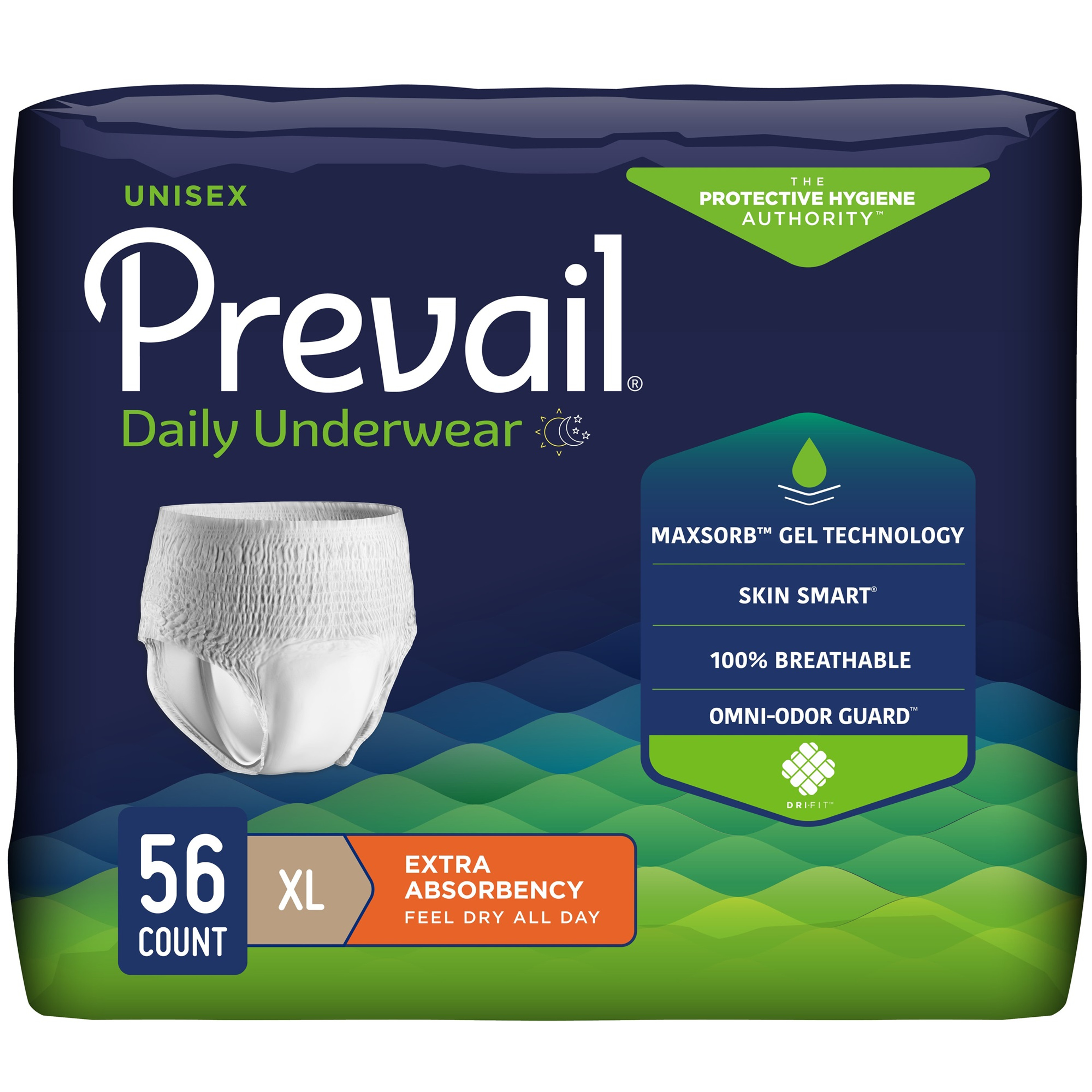 Prevail Adult Incontinence Underwear for Men & Women, Extra Absorbency