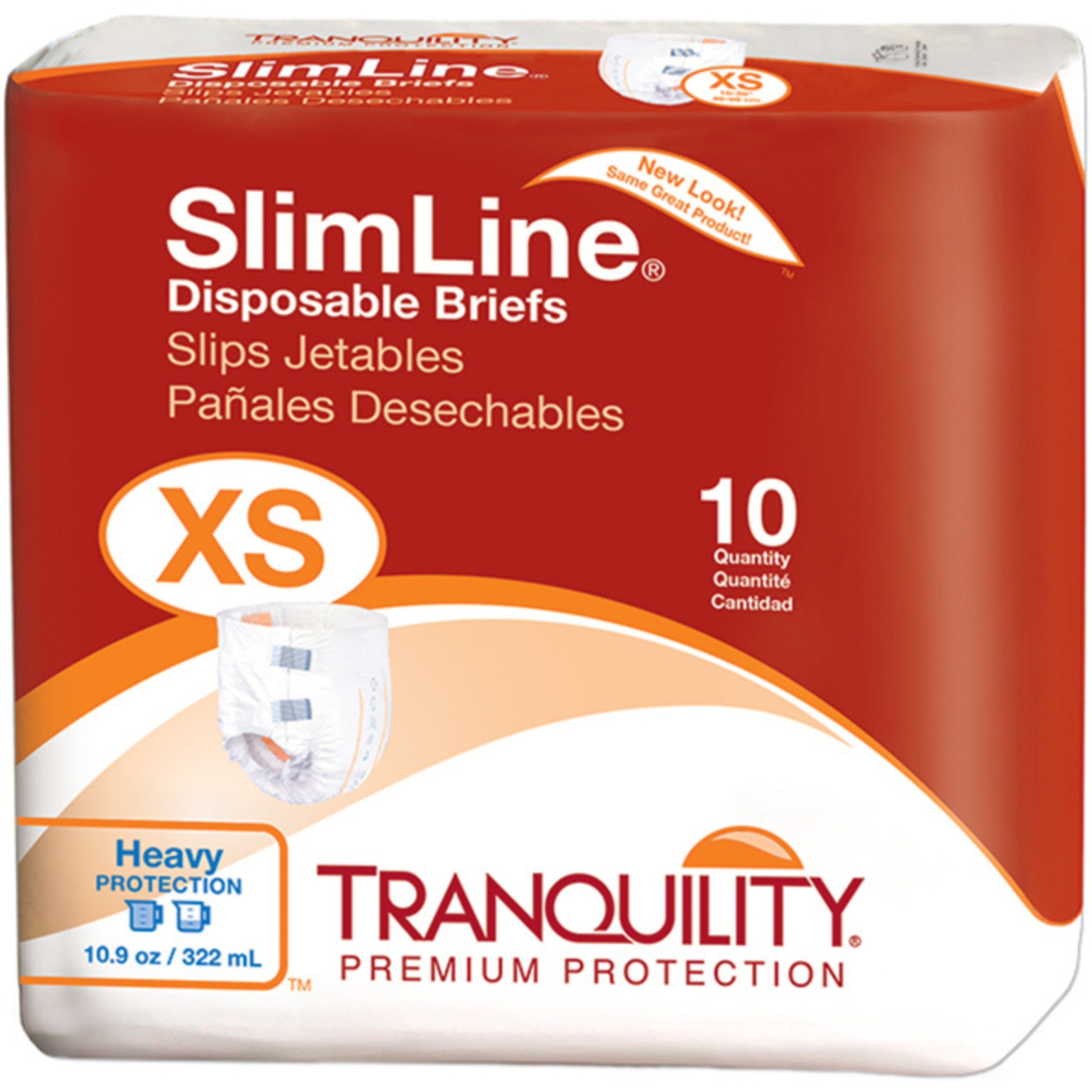 Tranquility SlimLine Disposable Adult Disposable Brief with Tabs, Heavy Absorbency