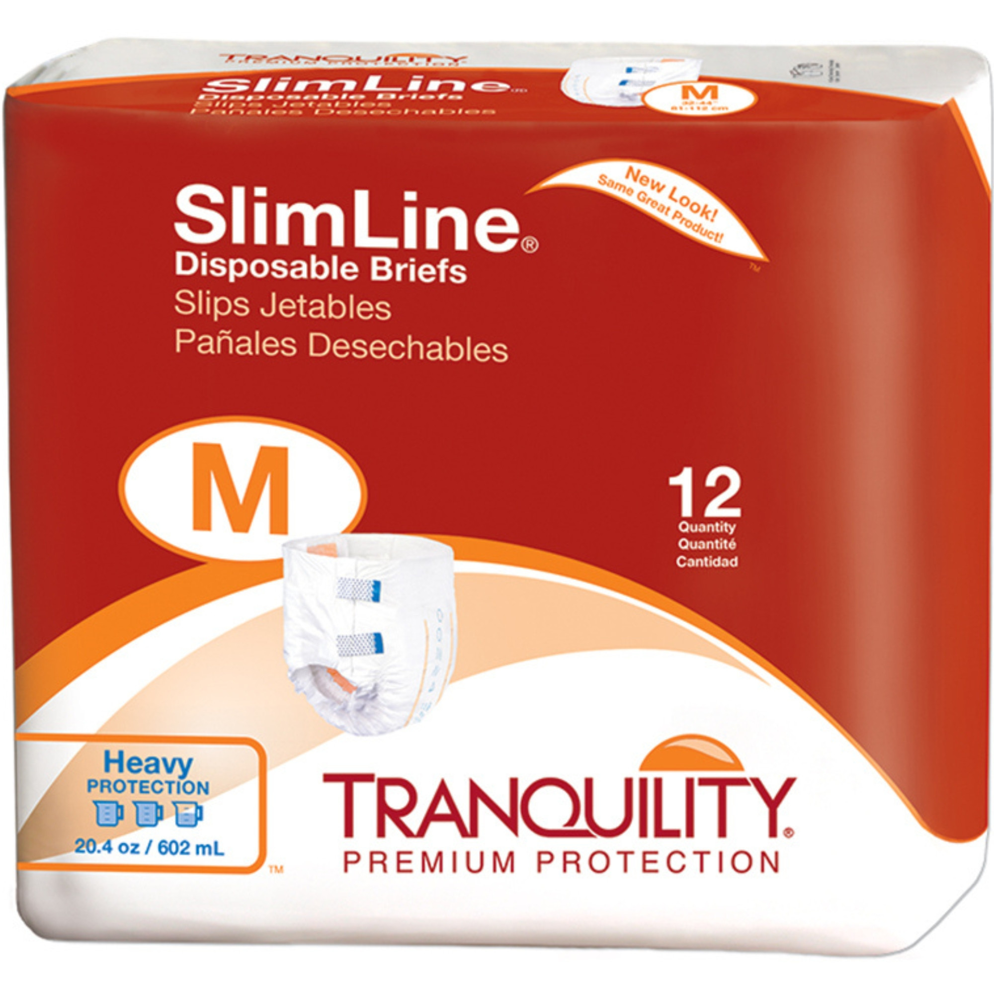 Tranquility SlimLine Disposable Adult Disposable Brief with Tabs, Heavy Absorbency