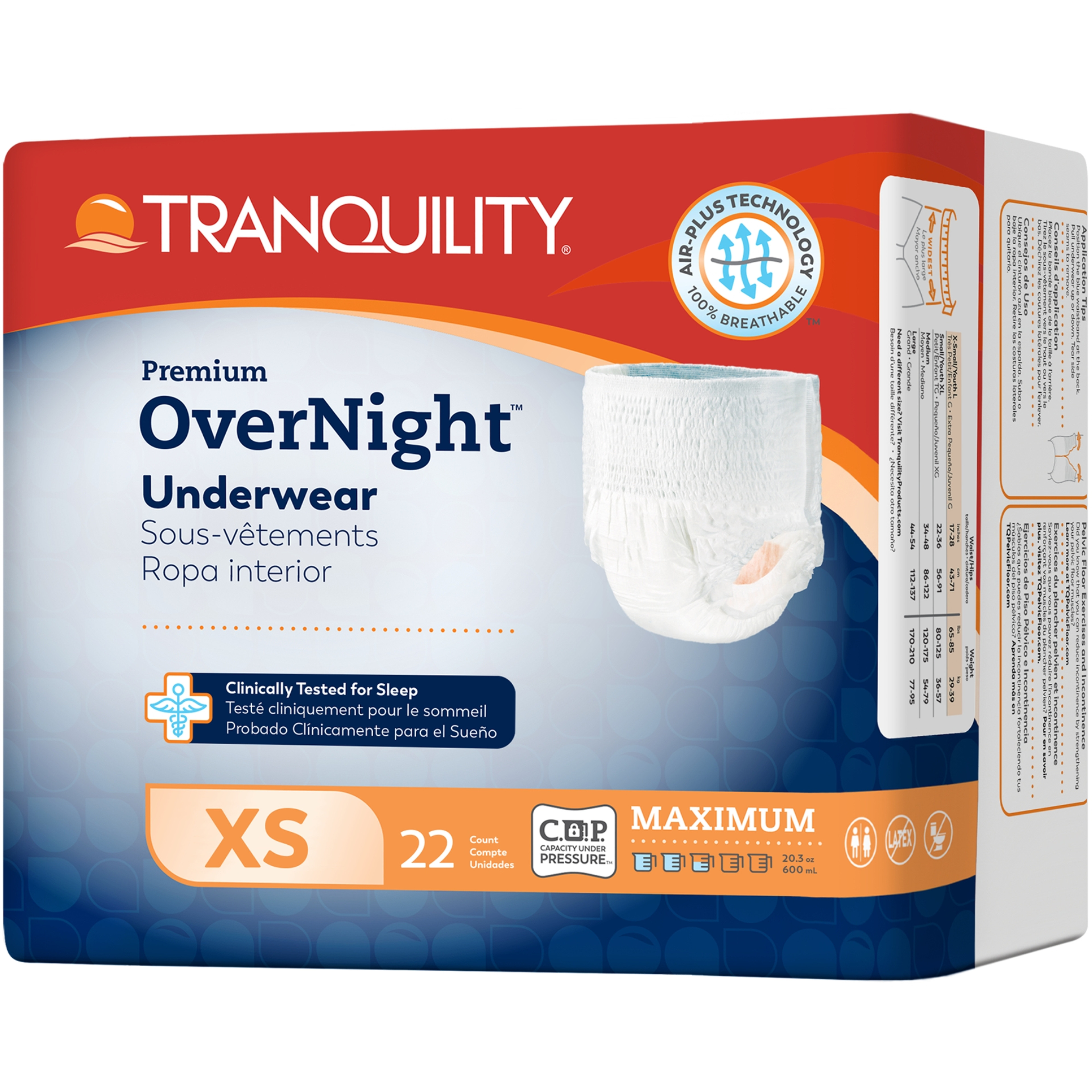 Tranquility Premium Overnight Disposable Absorbent Underwear, Maximum Absorbency