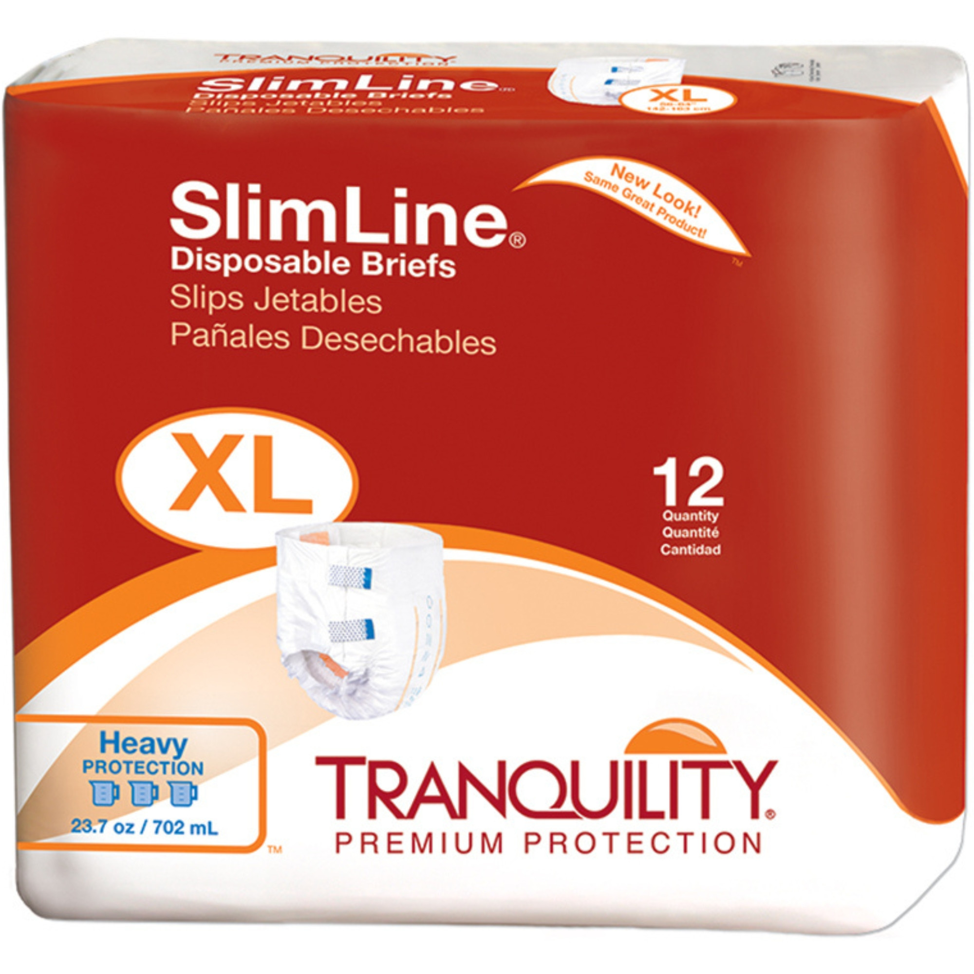 Tranquility SlimLine Disposable Adult Disposable Brief with Tabs, Heavy Absorbency