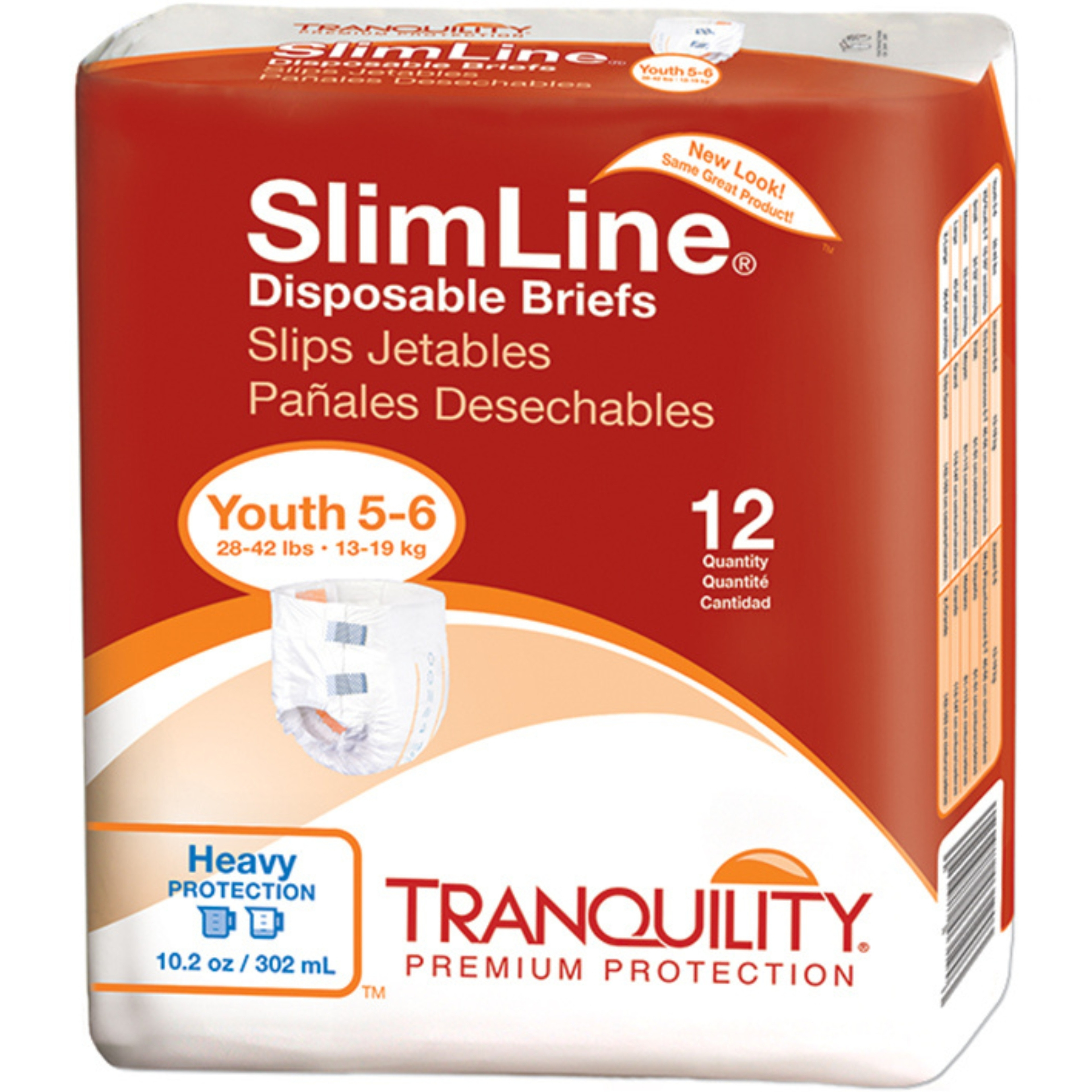 Tranquility SlimLine Disposable Adult Disposable Brief with Tabs, Heavy Absorbency