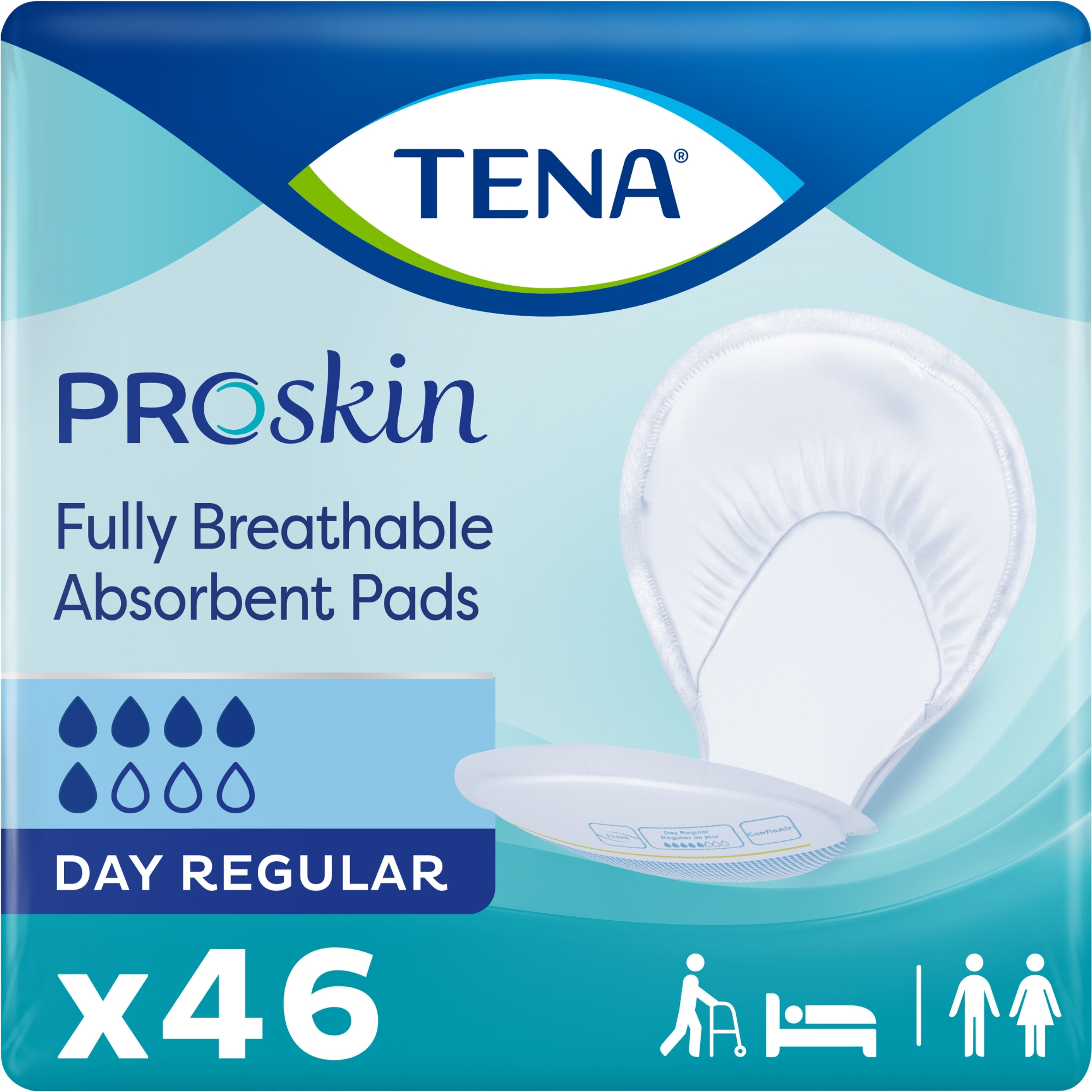 TENA ProSkin Day Regular Absorbent Pads, Moderate Absorbency