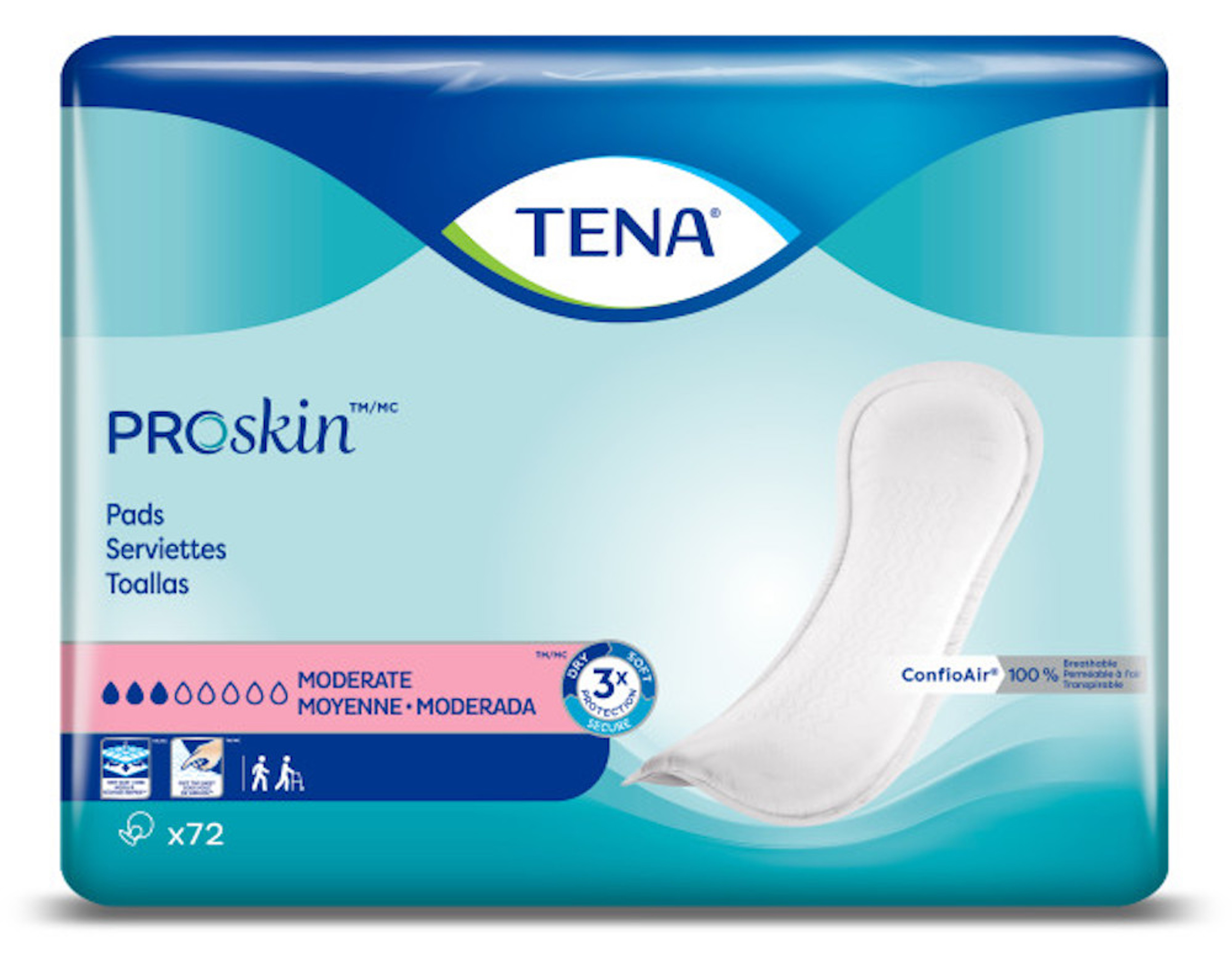 TENA ProSkin Day Regular Absorbent Pads, Light Absorbency