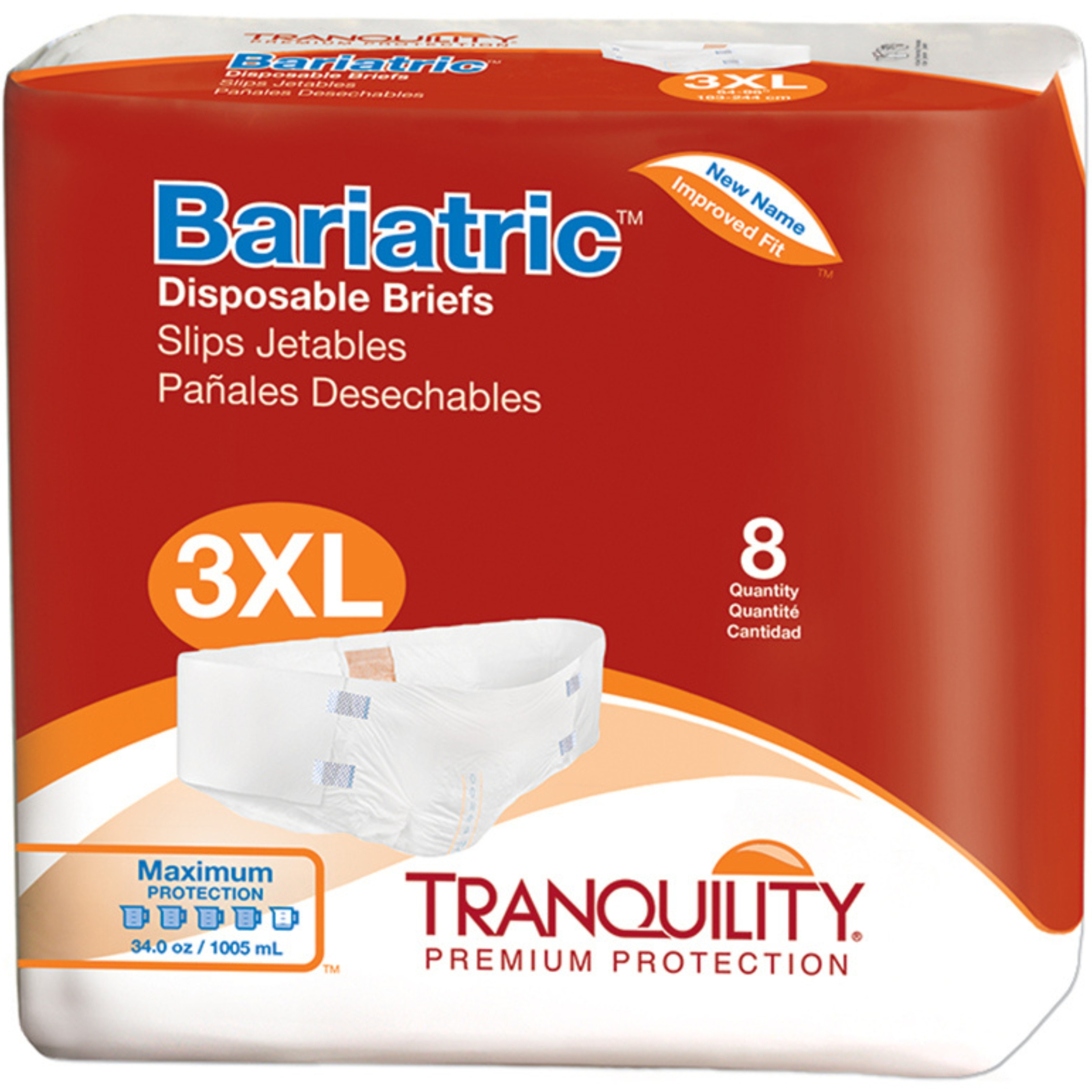 Tranquility Bariatric Disposable Adult Briefs with Tabs, Maximum Absorbency