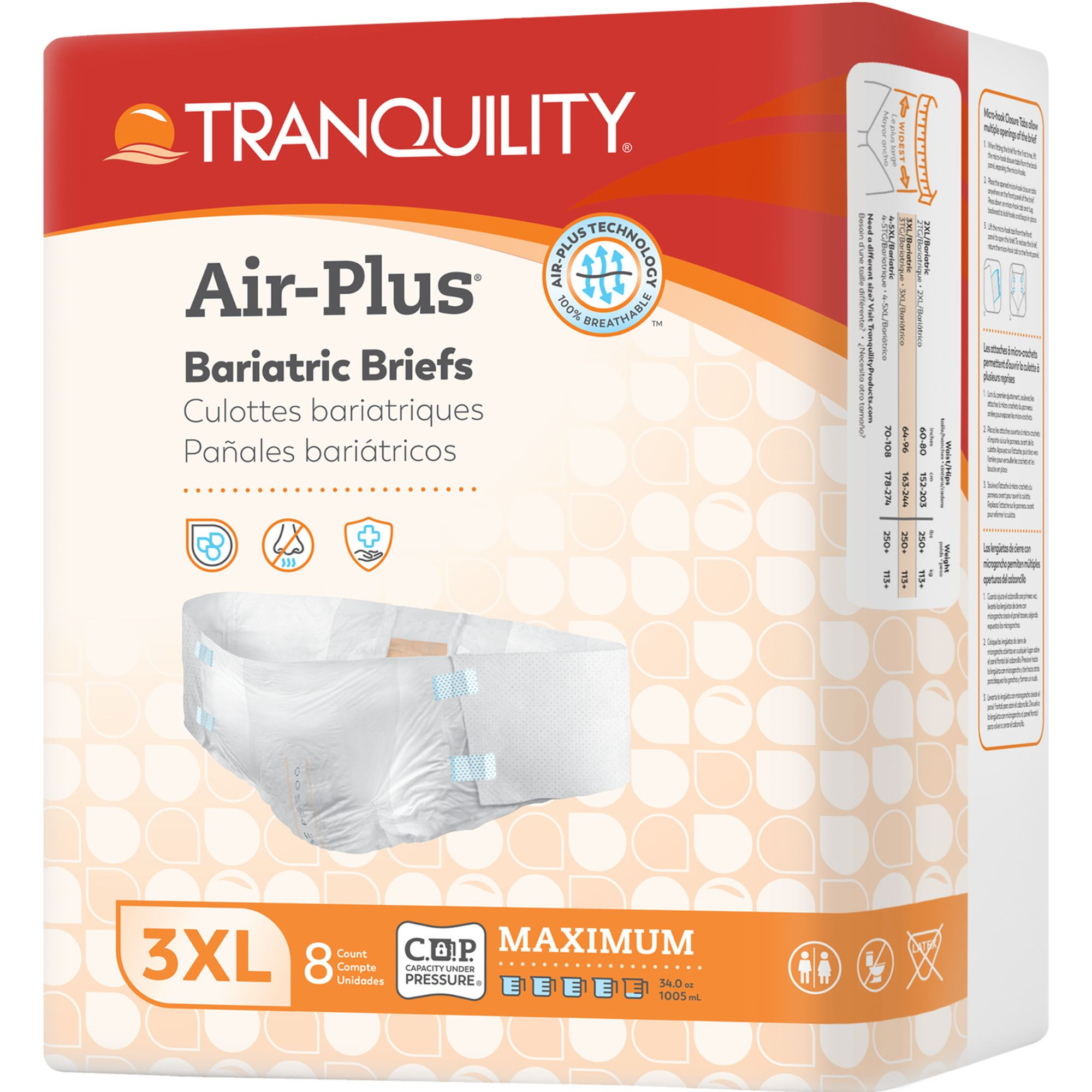Tranquility Bariatric Disposable Adult Briefs with Tabs, Maximum Absorbency
