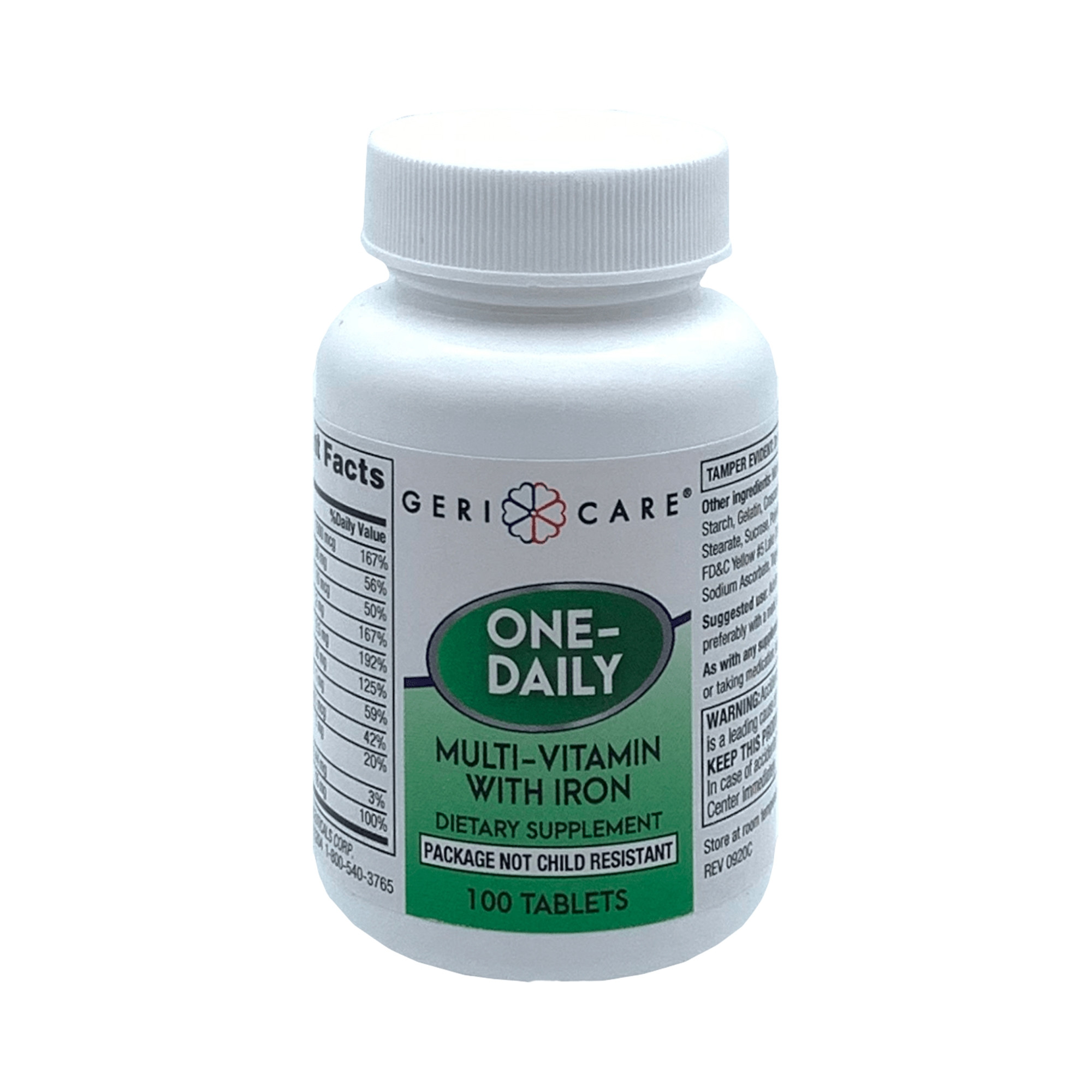 Geri-Care One-Daily Multi-Vitamin with Iron Dietary Supplement