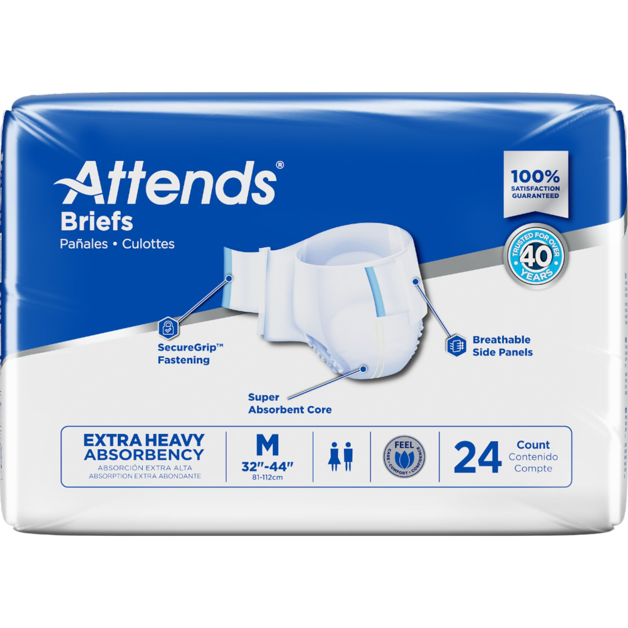 Attends Adult Incontinence Briefs, Extra Heavy Absorbency