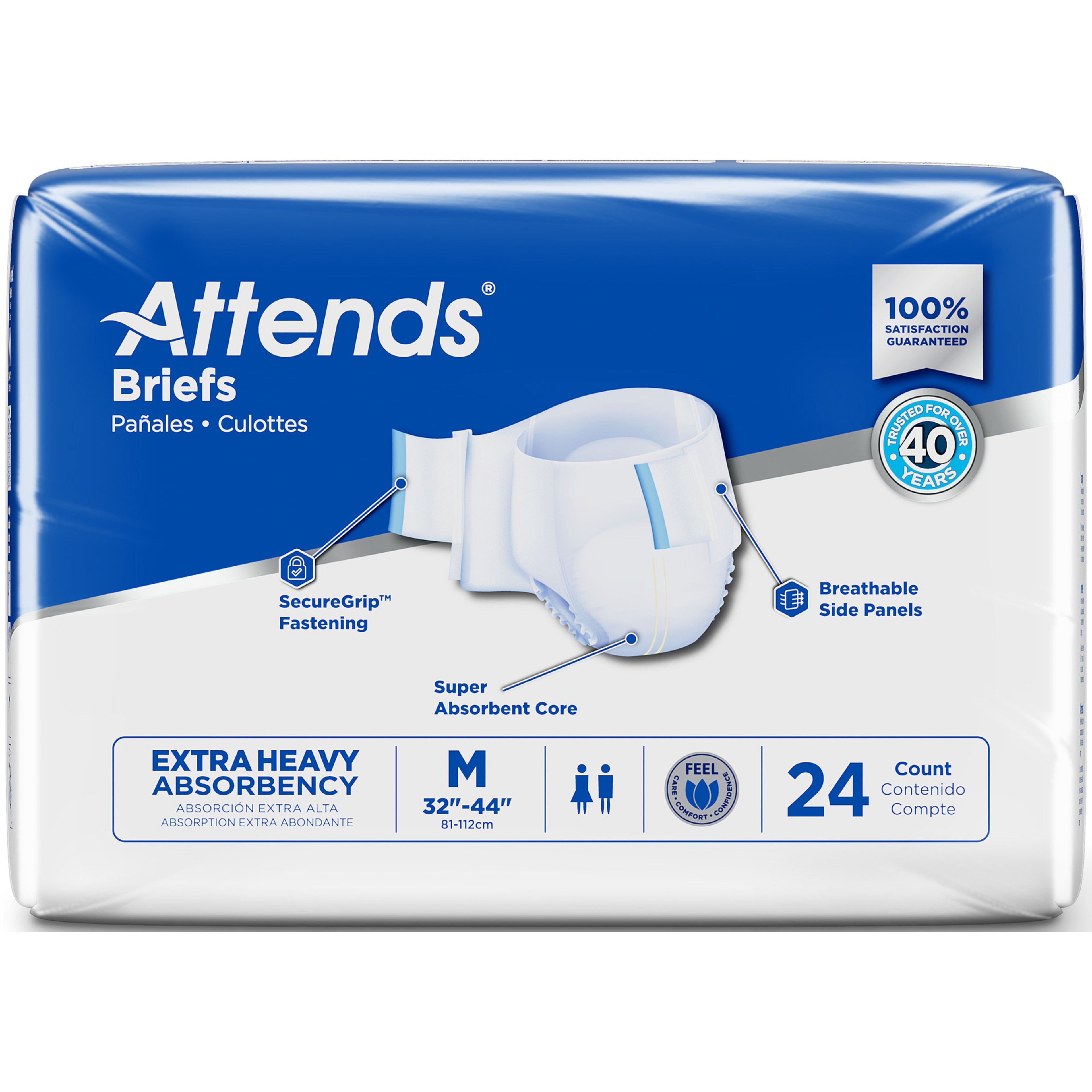 Attends Adult Incontinence Briefs, Extra Heavy Absorbency