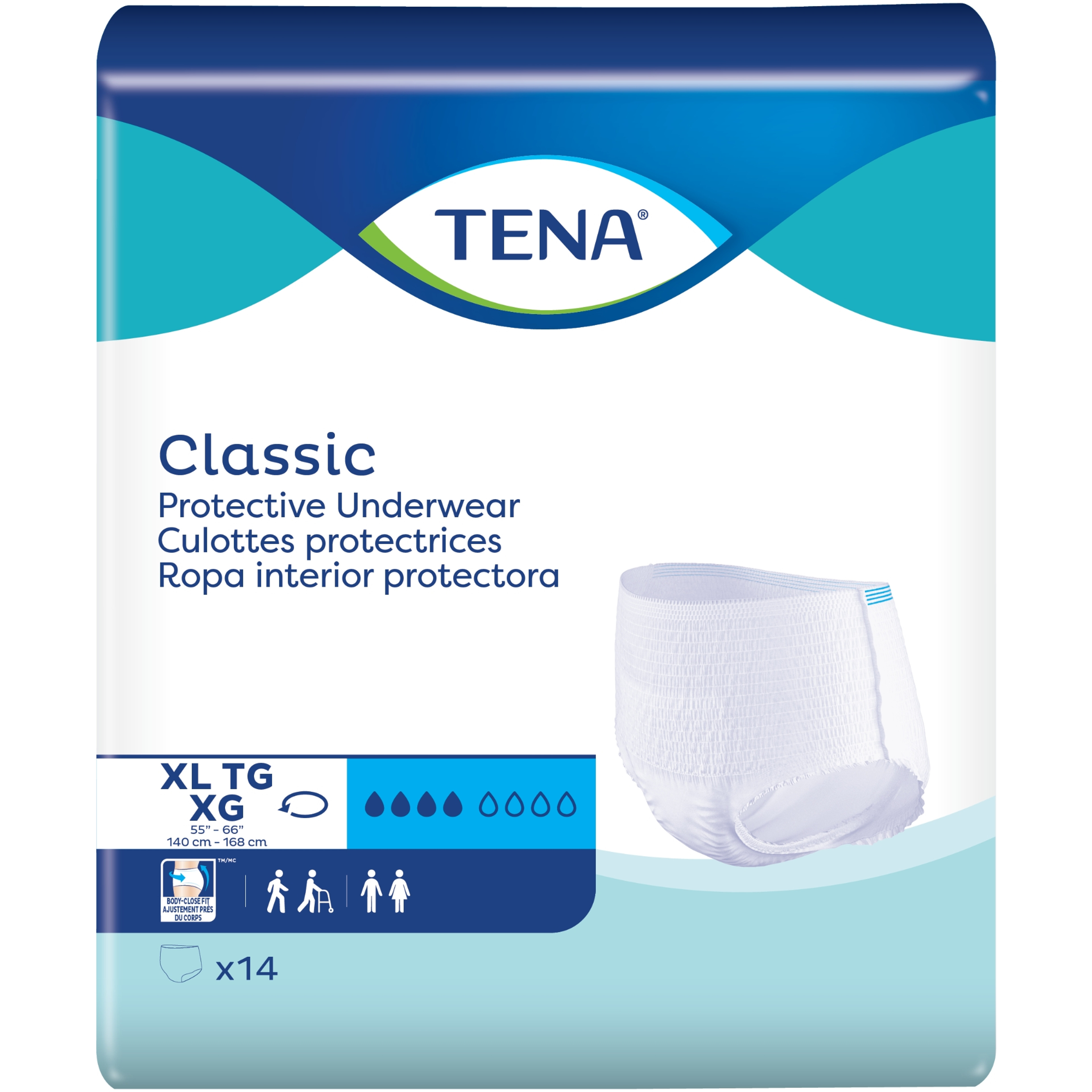 TENA Classic Protective Adult Incontinence Underwear, Moderate Absorbency