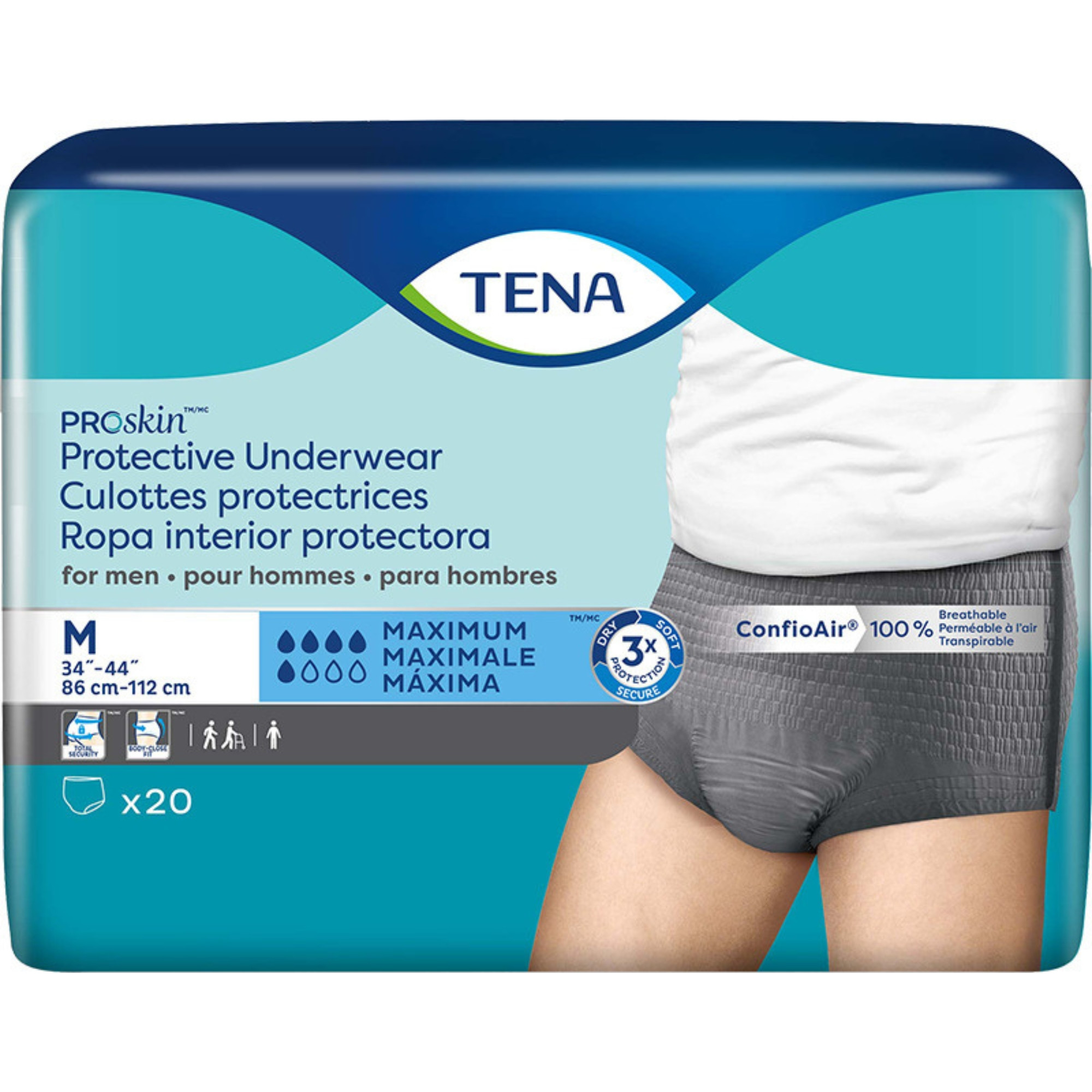 TENA ProSkin Protective Incontinence Pull-Up Underwear for Men, Maximum Absorbency