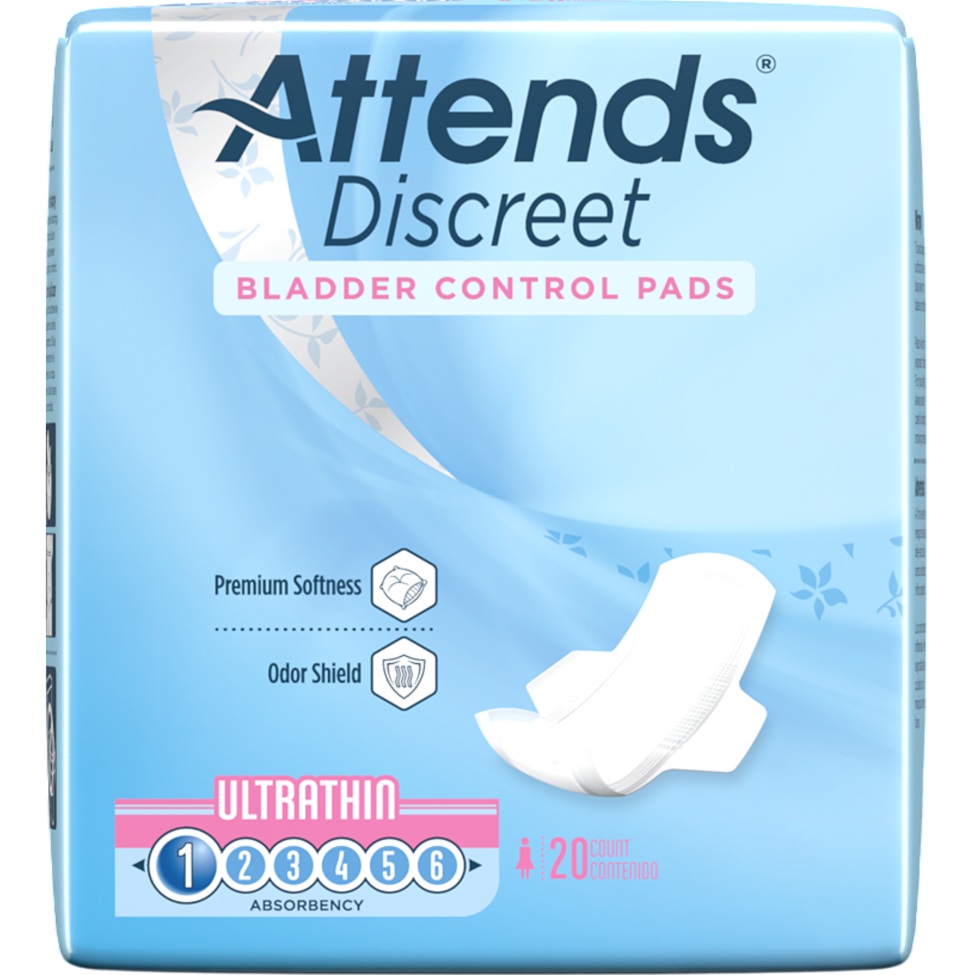 Attends Discreet Women's Incontinence Ultra Thin Bladder Control Pads
