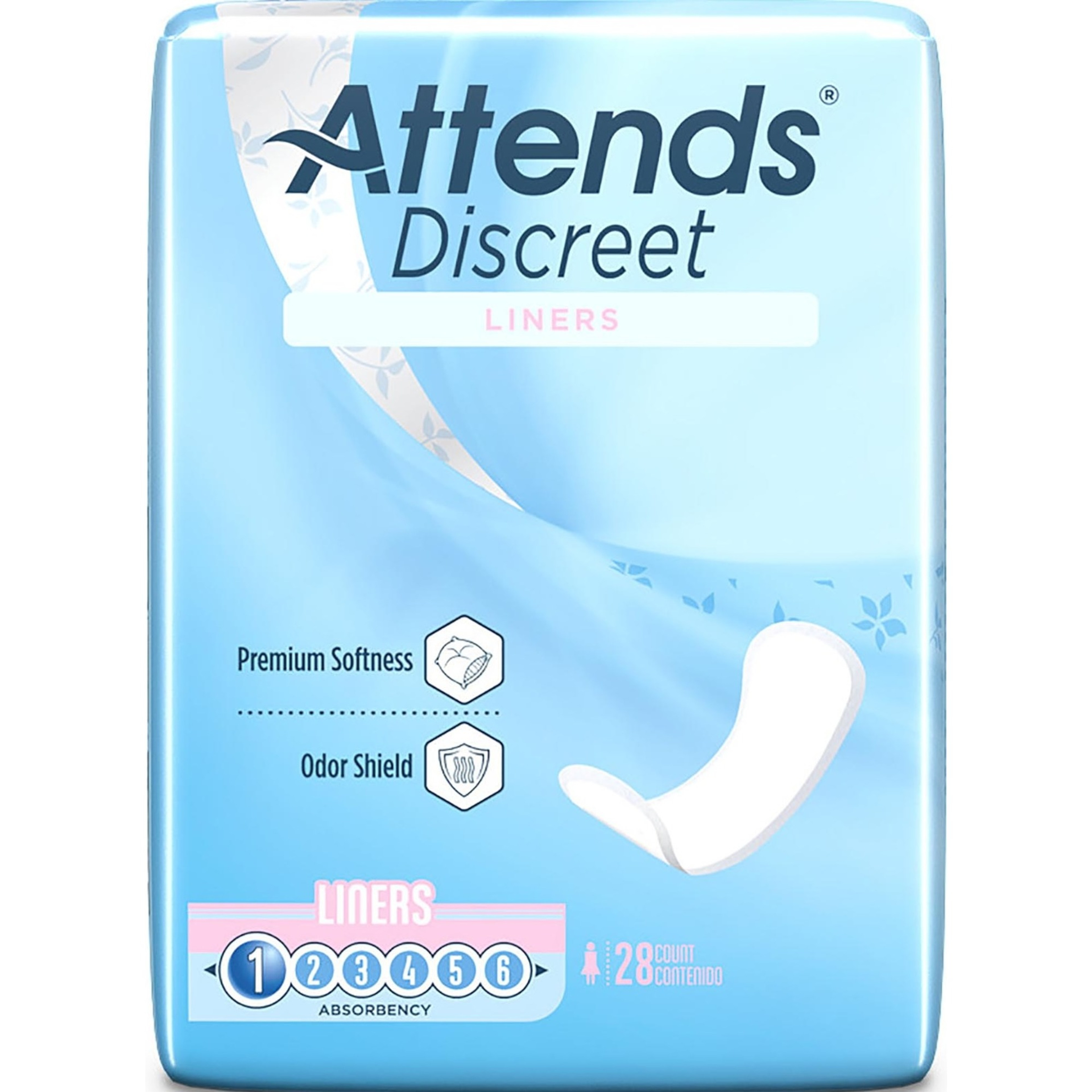 Attends Discreet Women's Incontinence Panty Liners