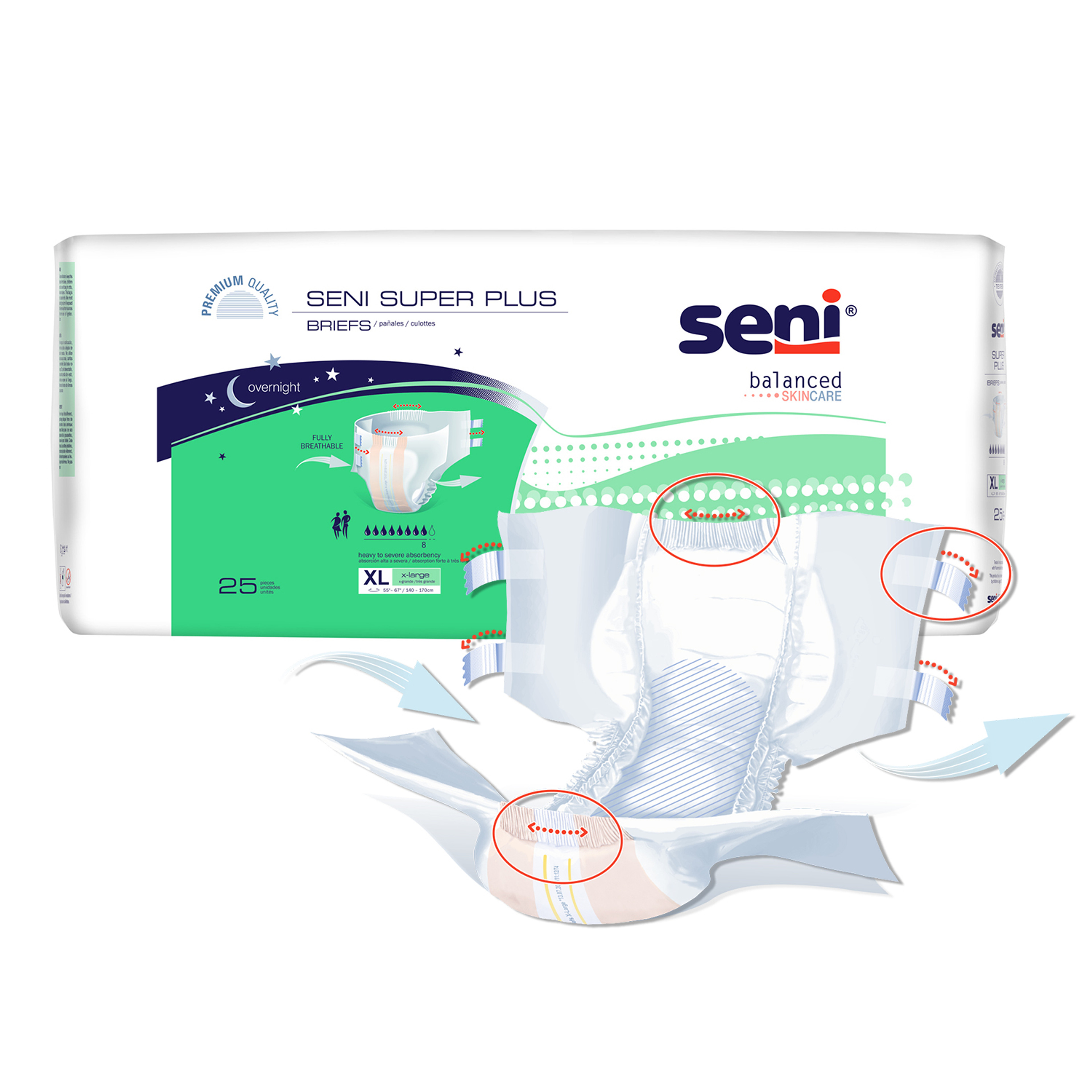 Seni Super Plus Adult Diapers with Tabs