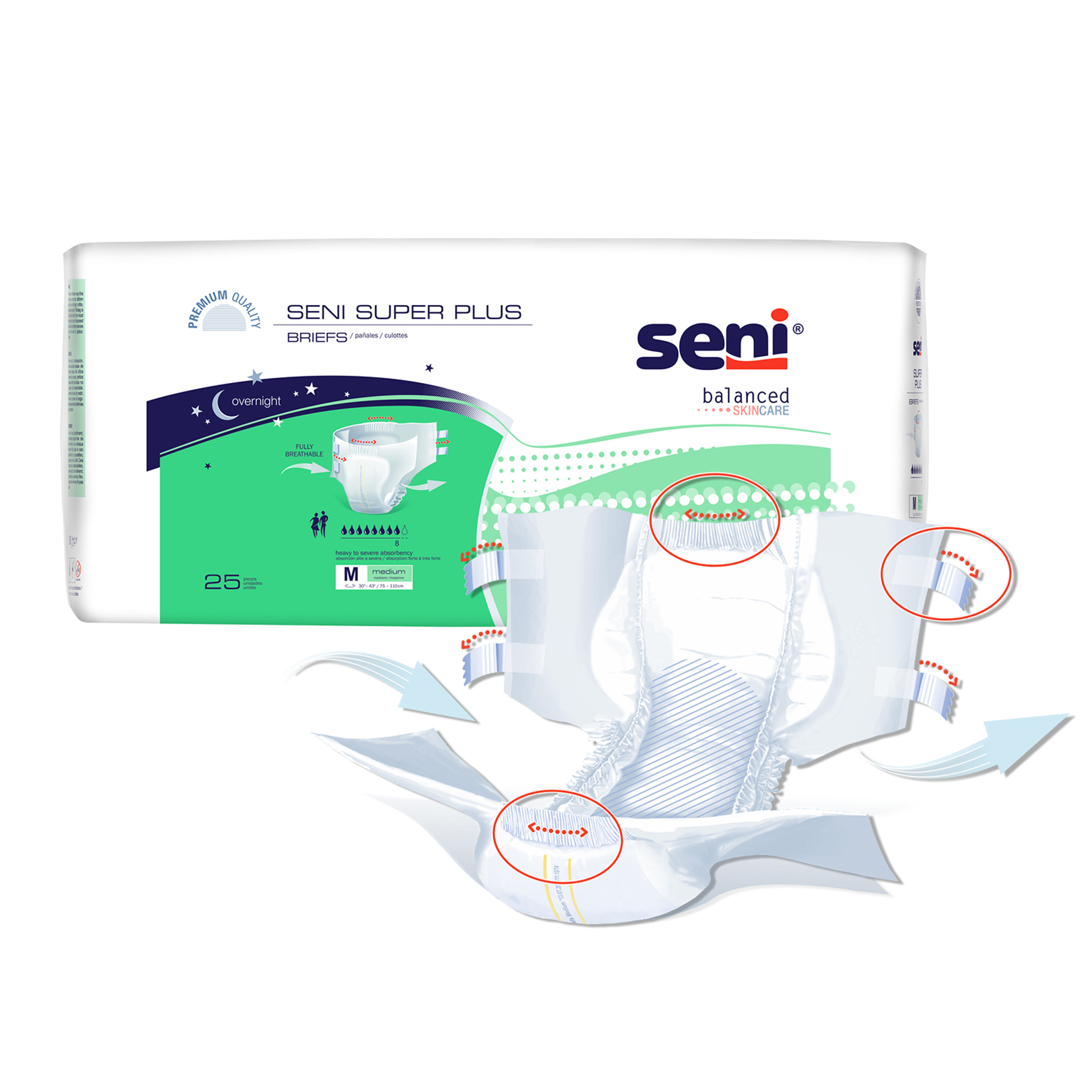 Seni Super Plus Adult Diapers with Tabs