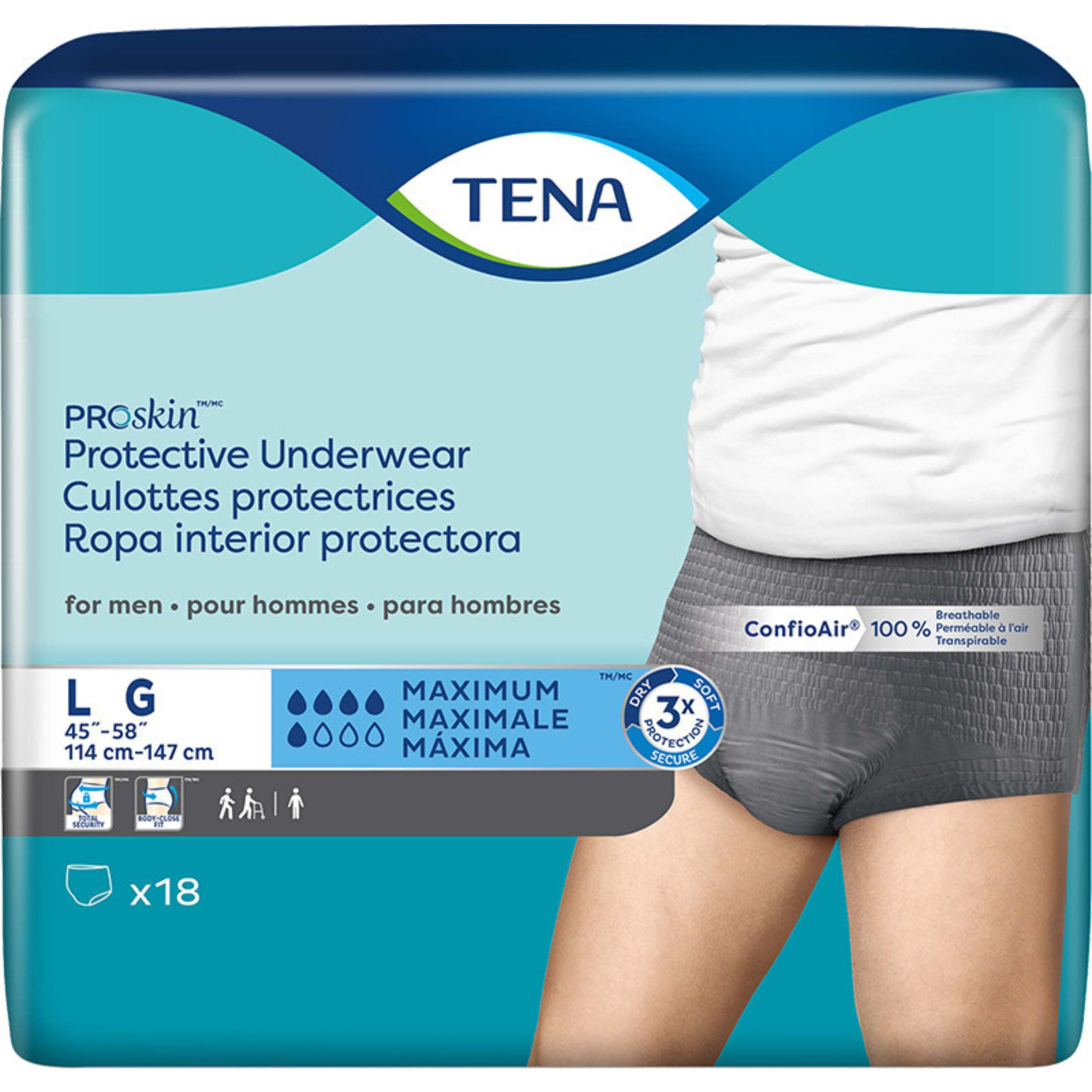 TENA ProSkin Protective Incontinence Pull-Up Underwear for Men, Maximum Absorbency