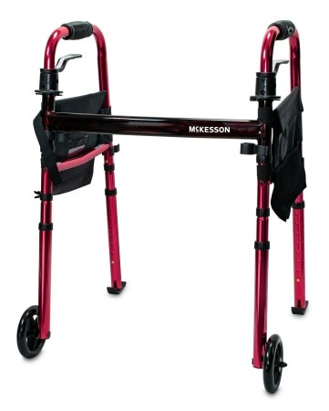 McKesson Aluminum Travel Walker with Wheels