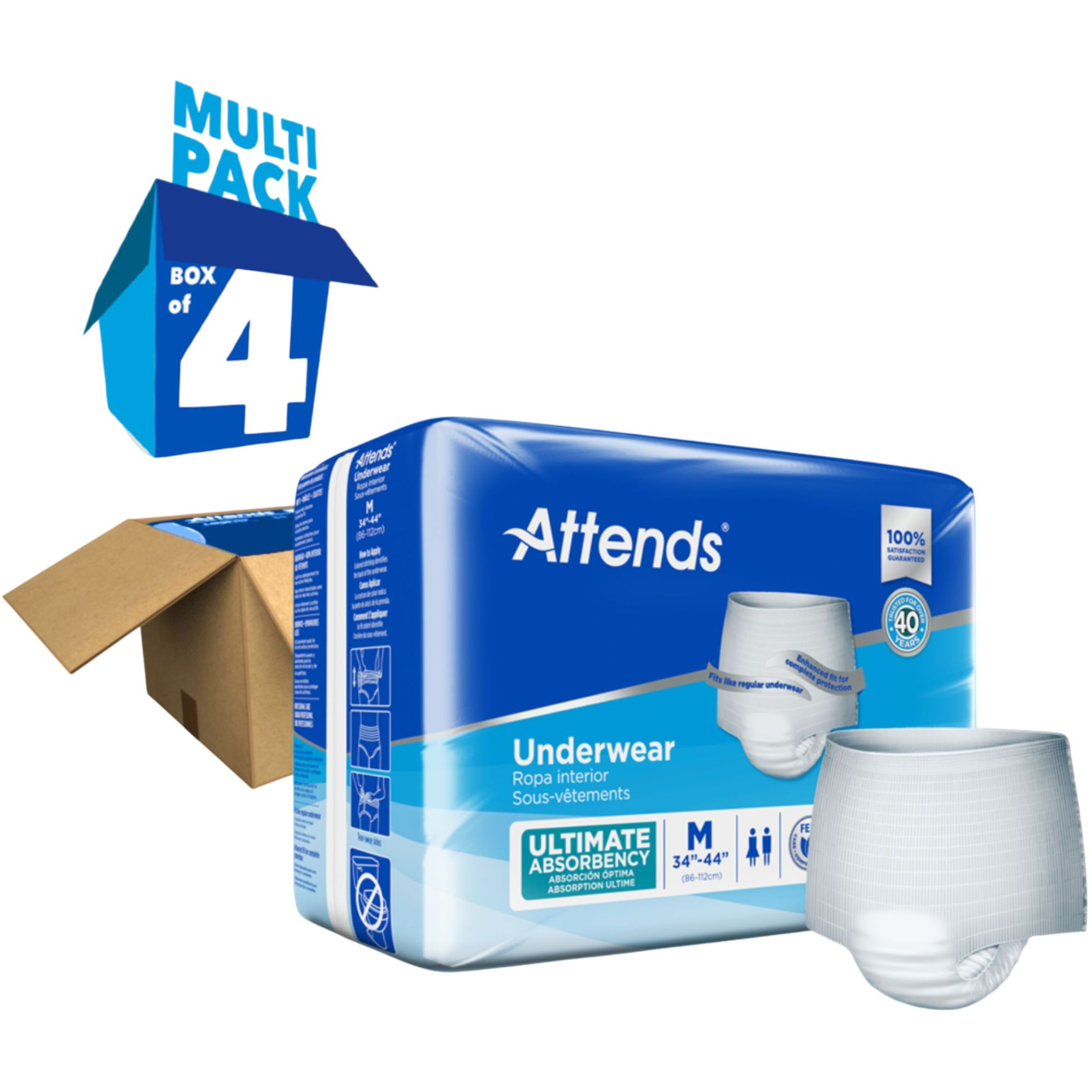 Attends Bariatric Adult Incontinence Pull-Up Underwear Ultimate Absorbency, 2XL