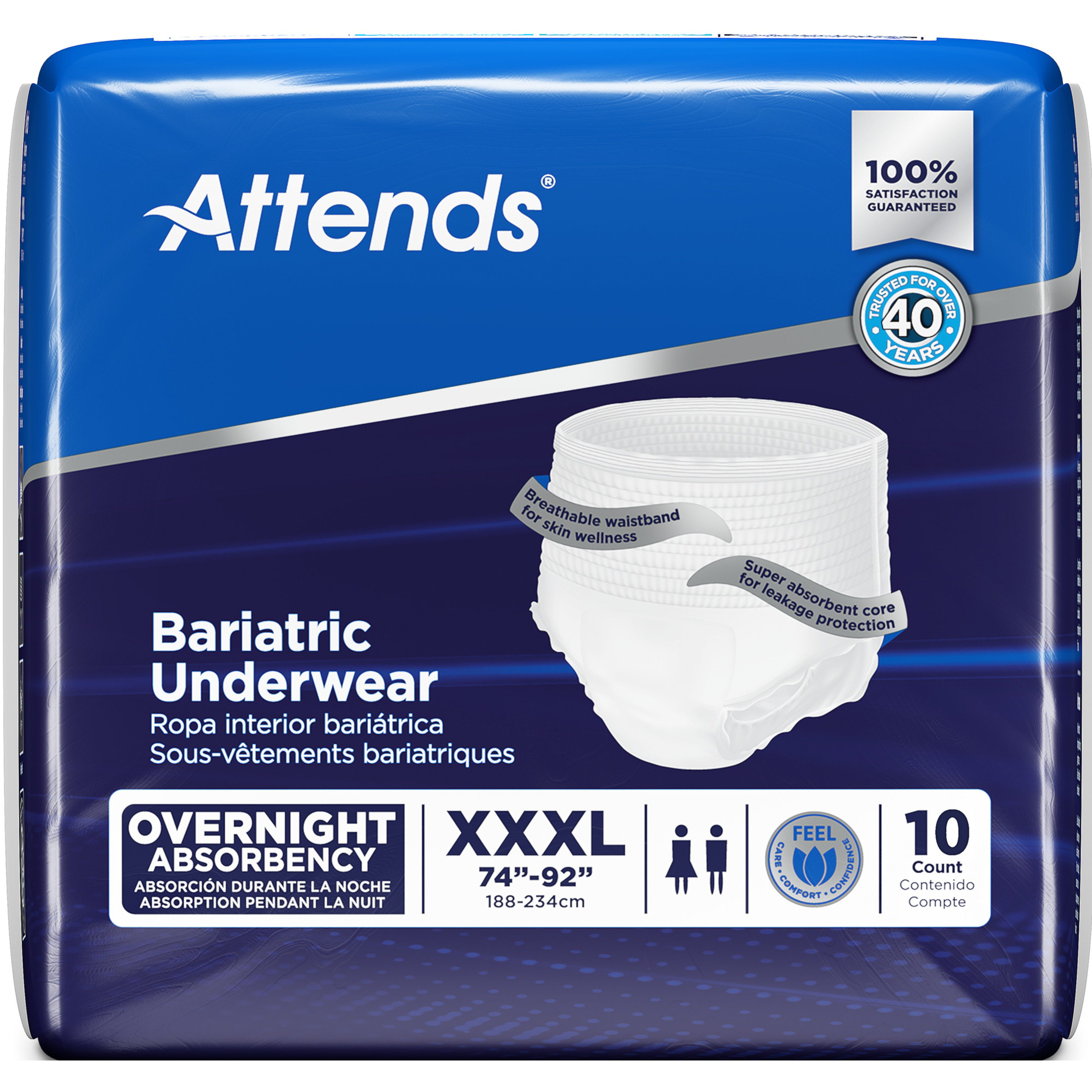 Attends Bariatric Adult Incontinence Pull-Up Underwear, Overnight Absorbency