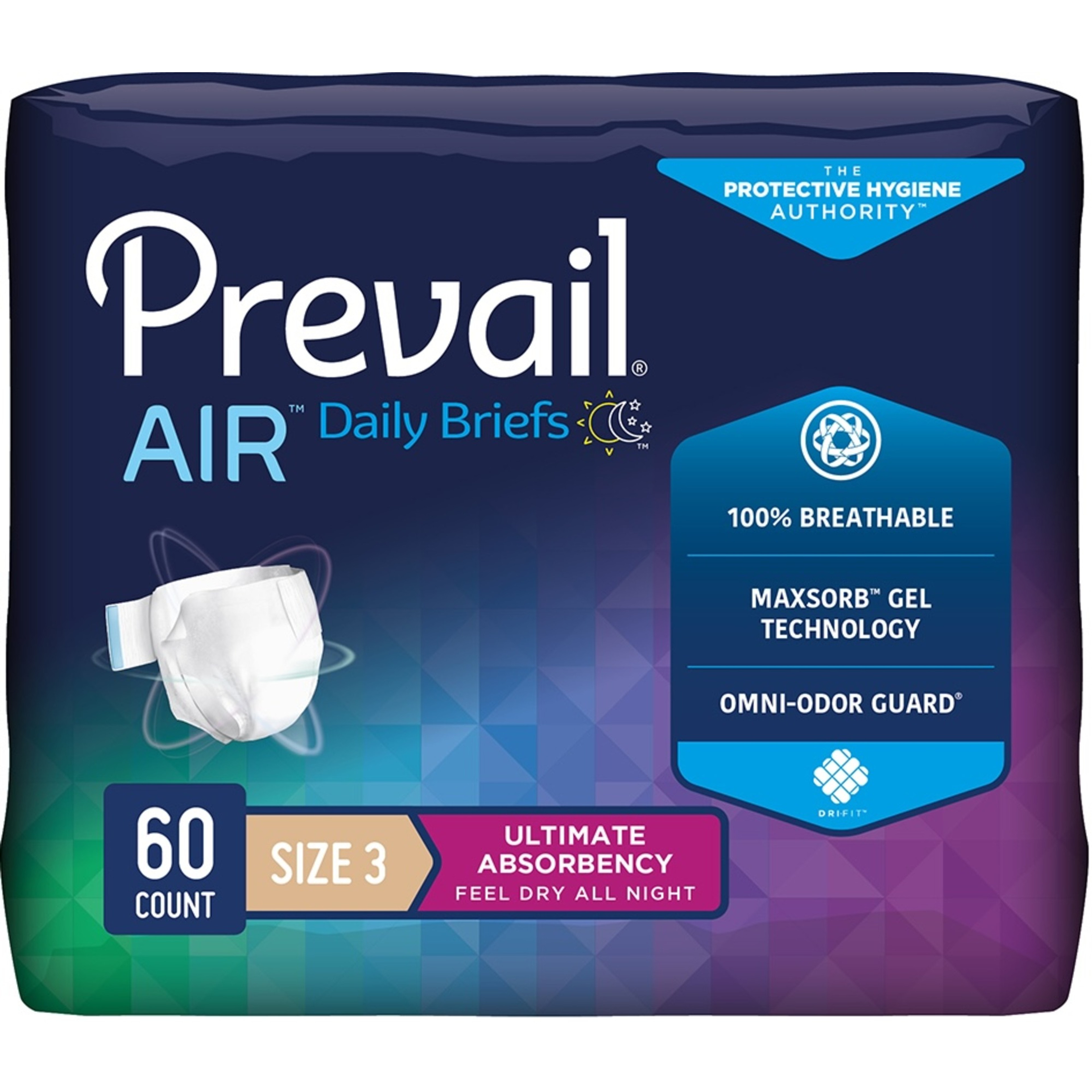 Prevail Air Daily Adult Incontinence Briefs with Tabs, Ultimate Absorbency