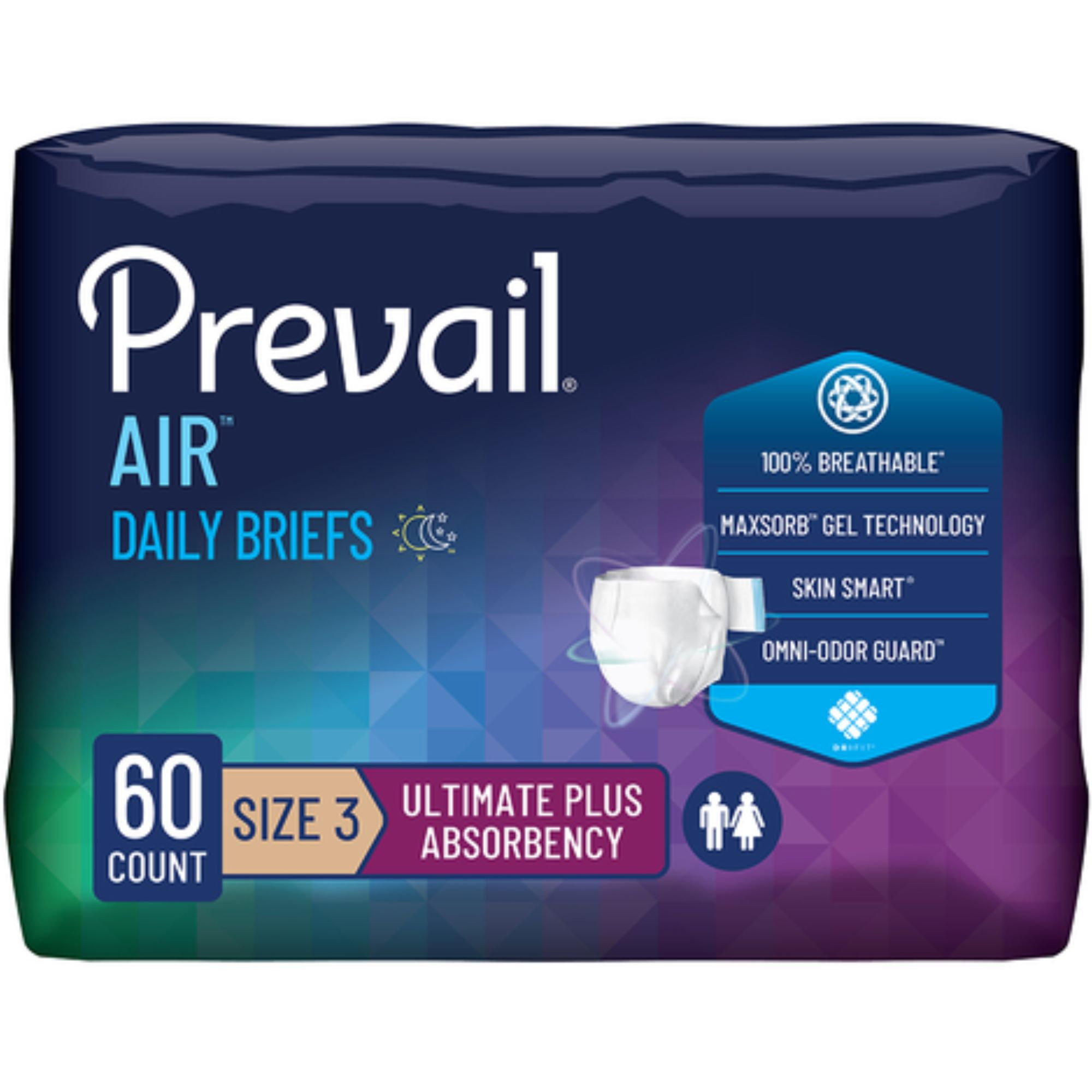 Prevail Air Daily Adult Incontinence Briefs with Tabs, Ultimate Absorbency