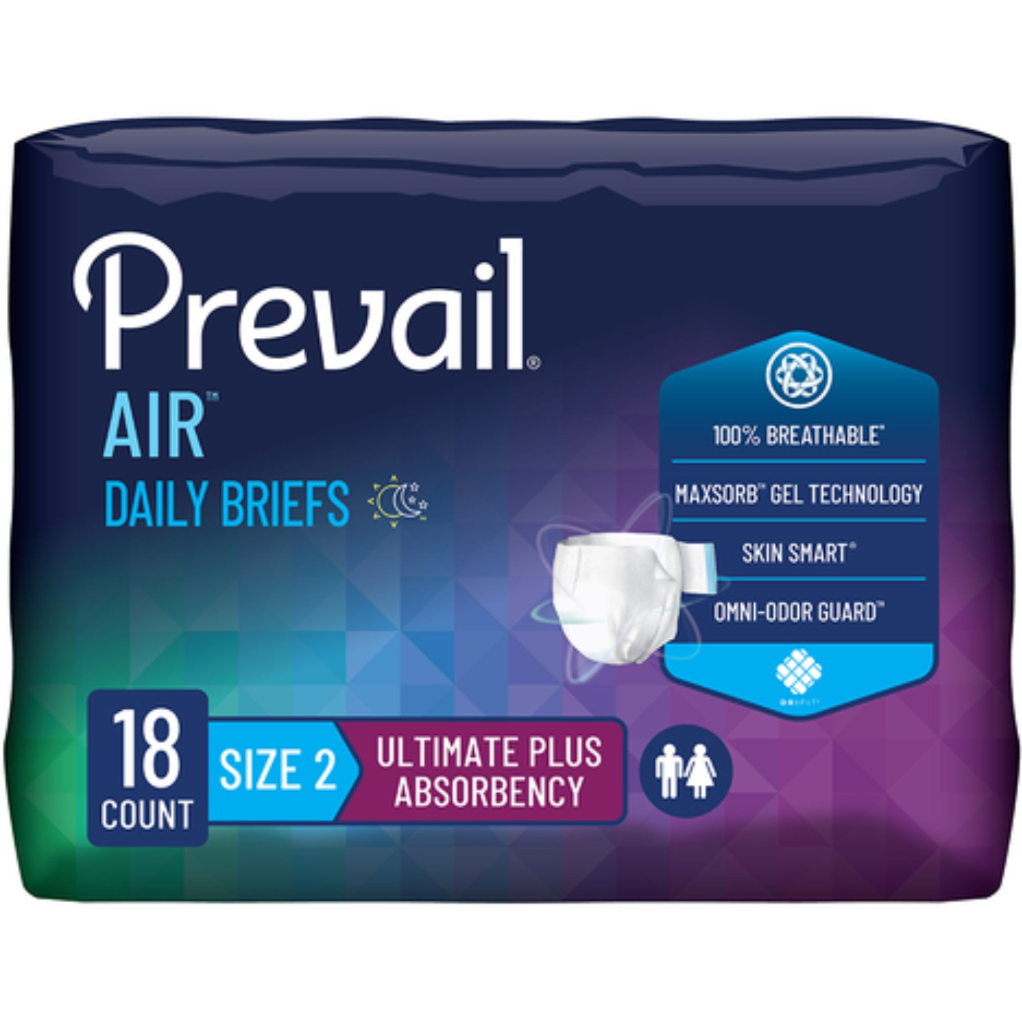 Prevail Air Daily Adult Incontinence Briefs with Tabs, Ultimate Absorbency