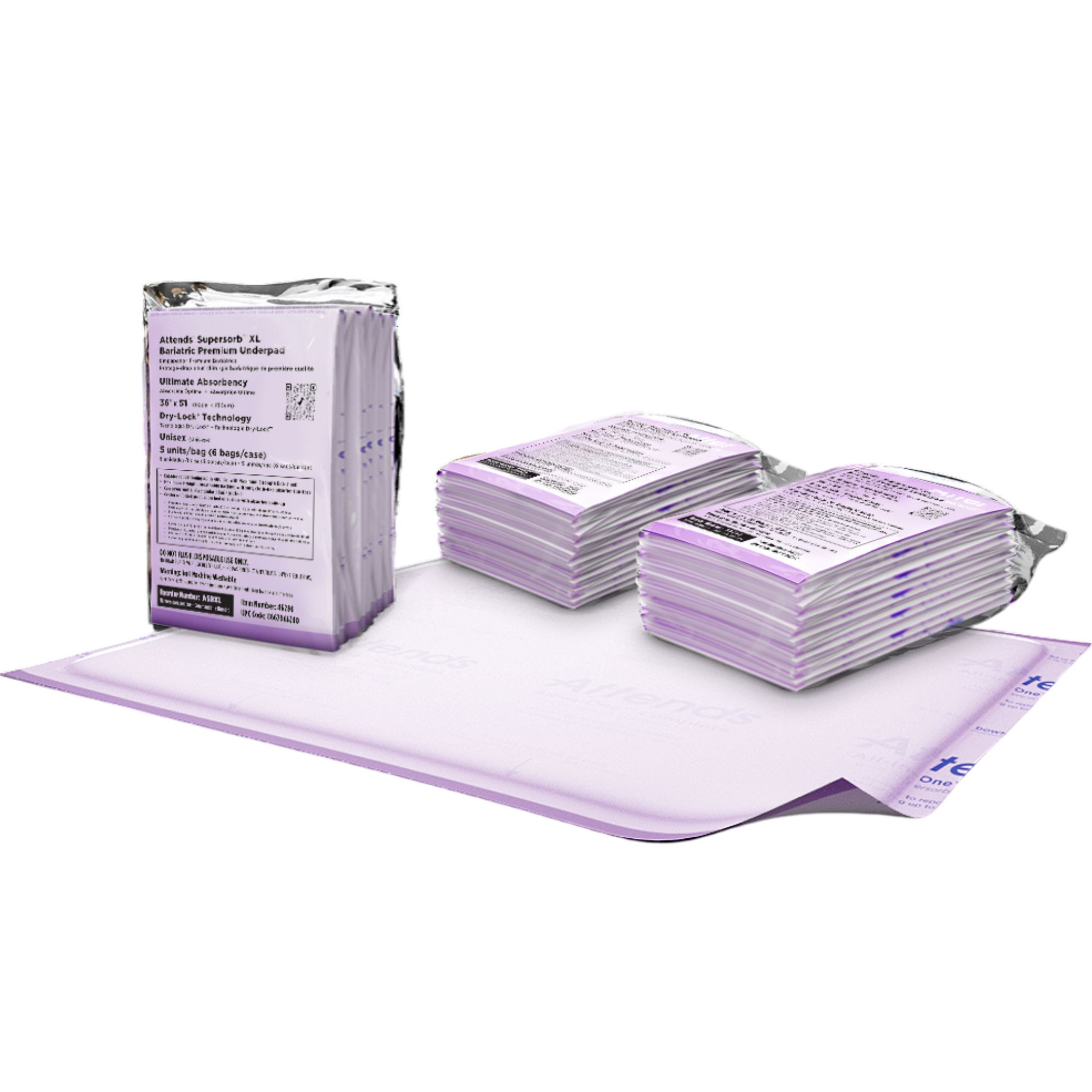 Attends Supersorb XL Bariatric Incontinence Underpads, Heavy Absorbency