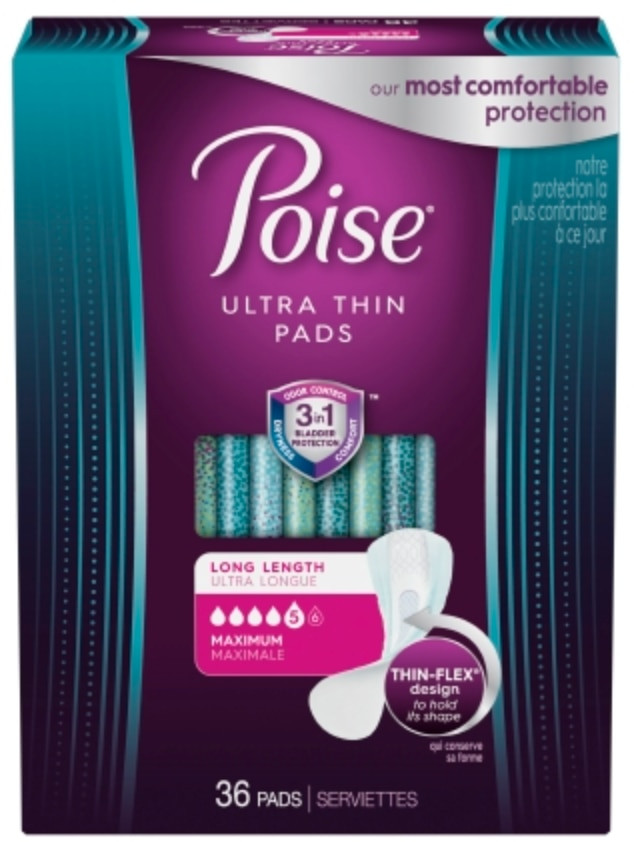 Poise Ultra Thin Pads, Maximum