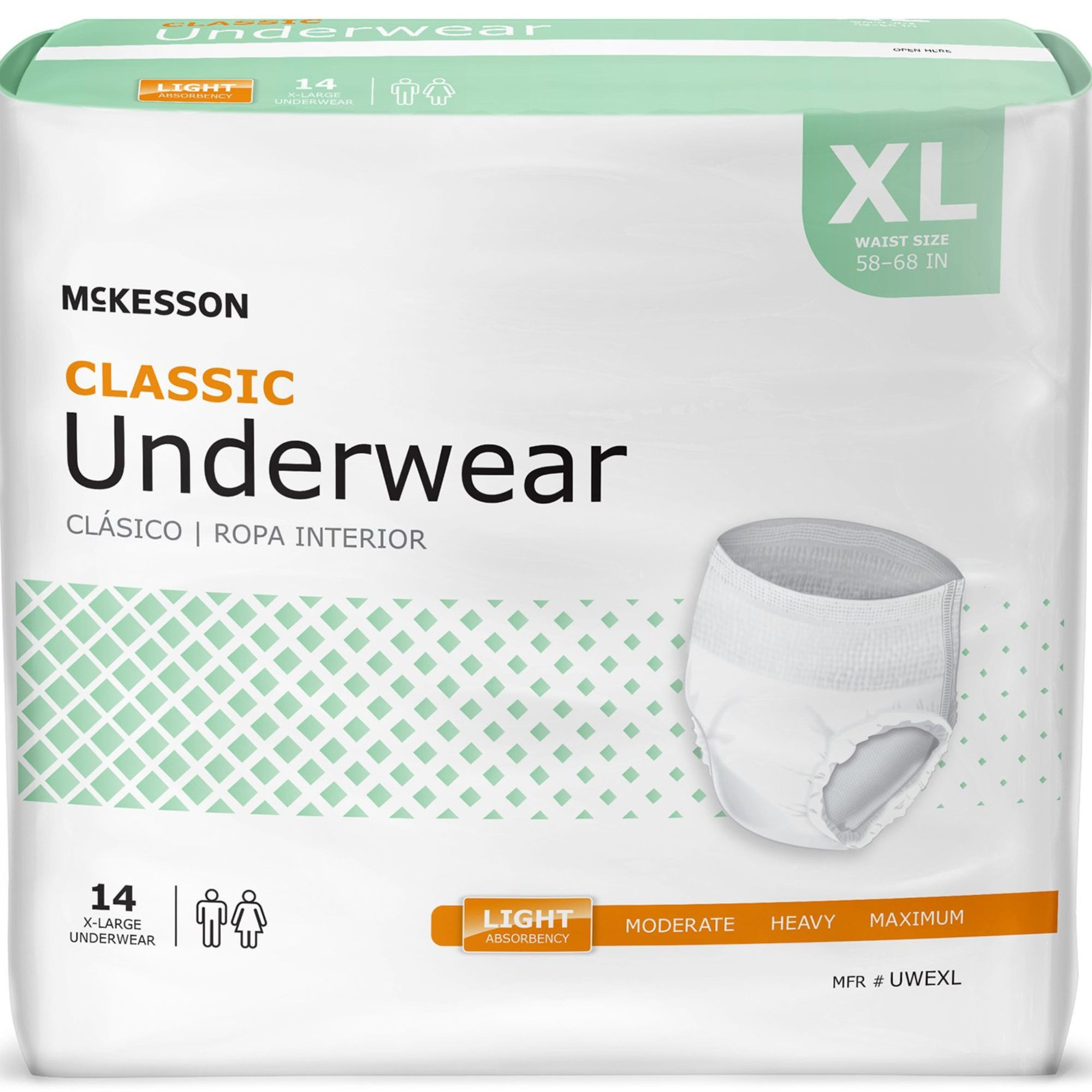McKesson Classic Adult Incontinence Pull-Up Underwear, Light Absorbency