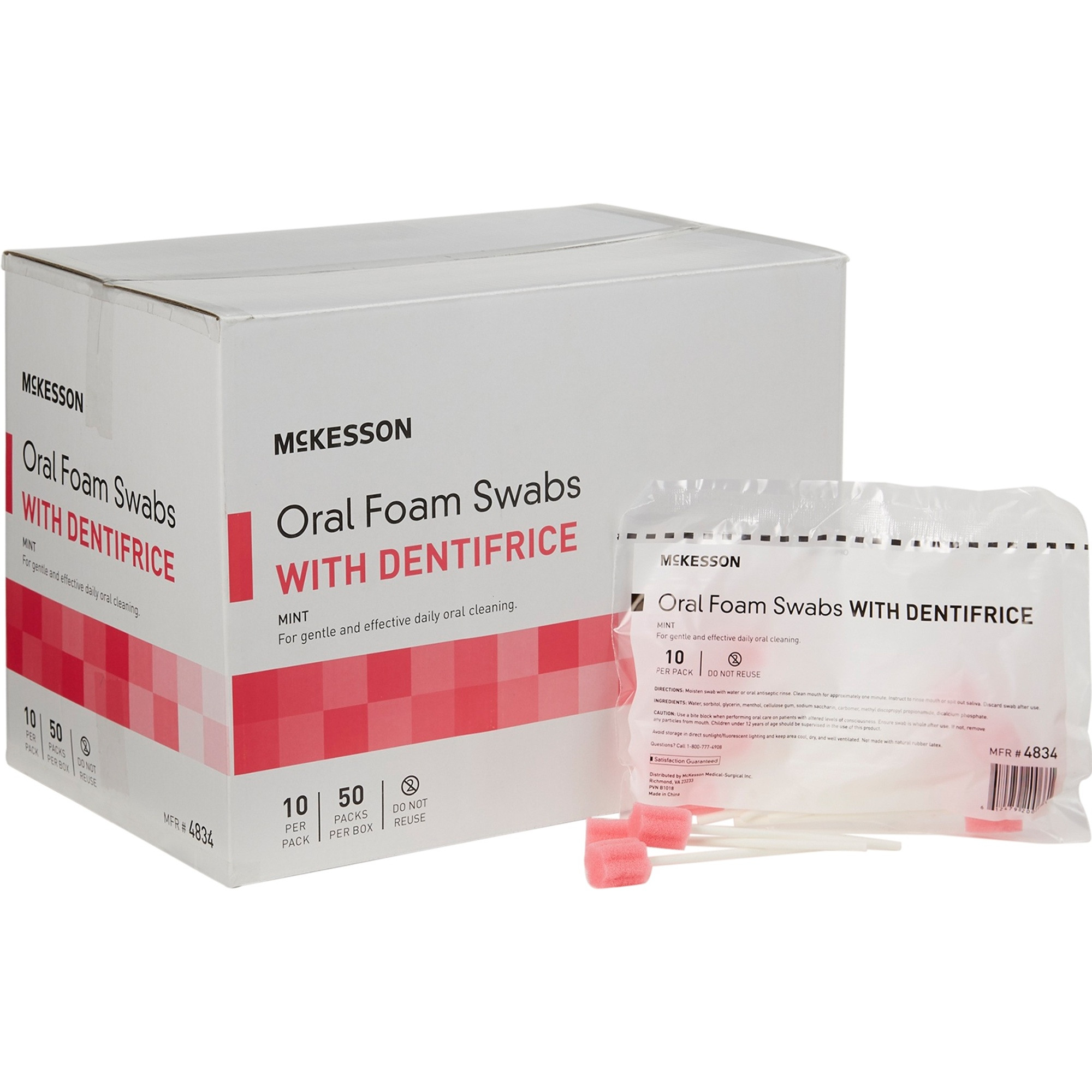 McKesson Oral Foam Swabstick, Dentifrice