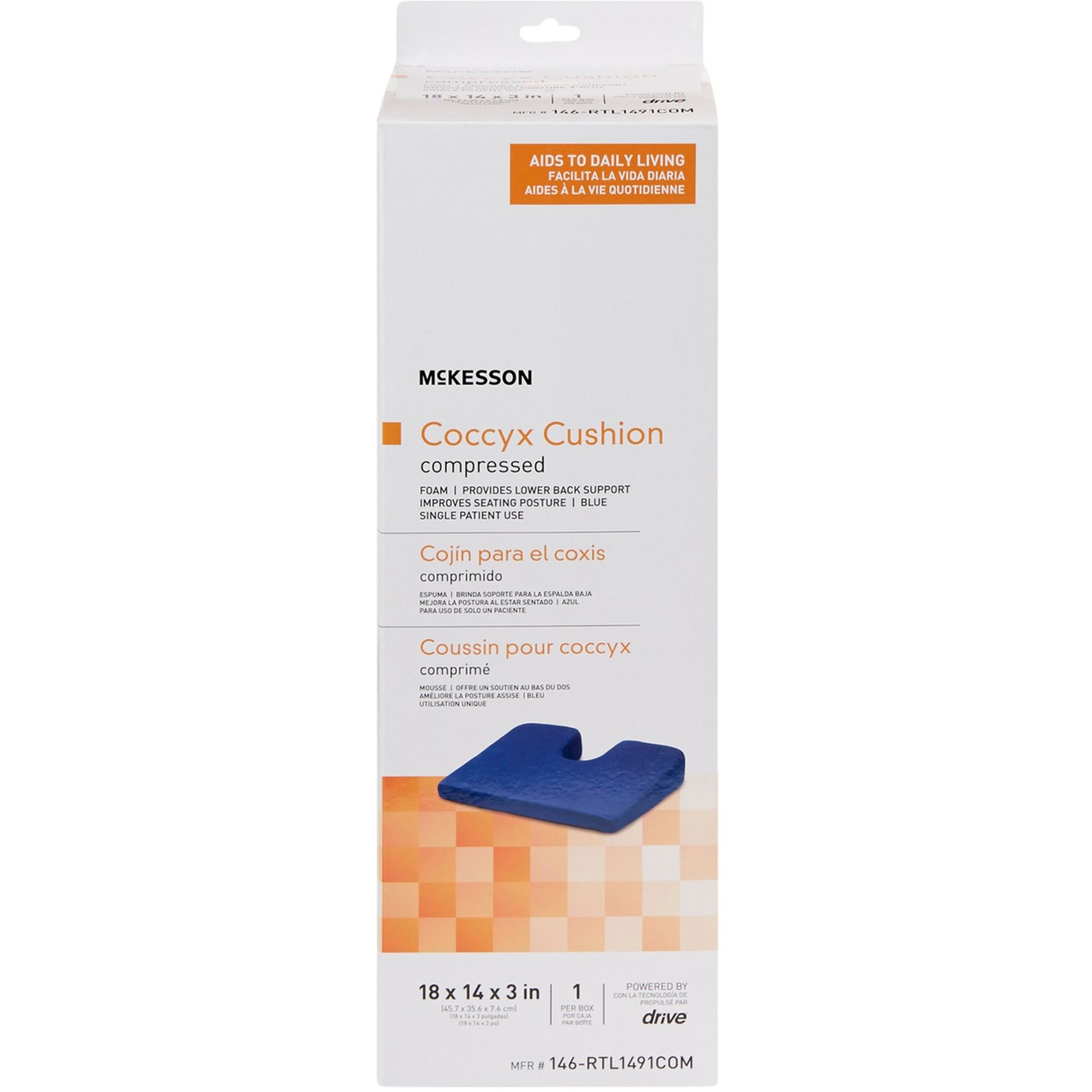 McKesson Foam Coccyx Support Seat Cushion