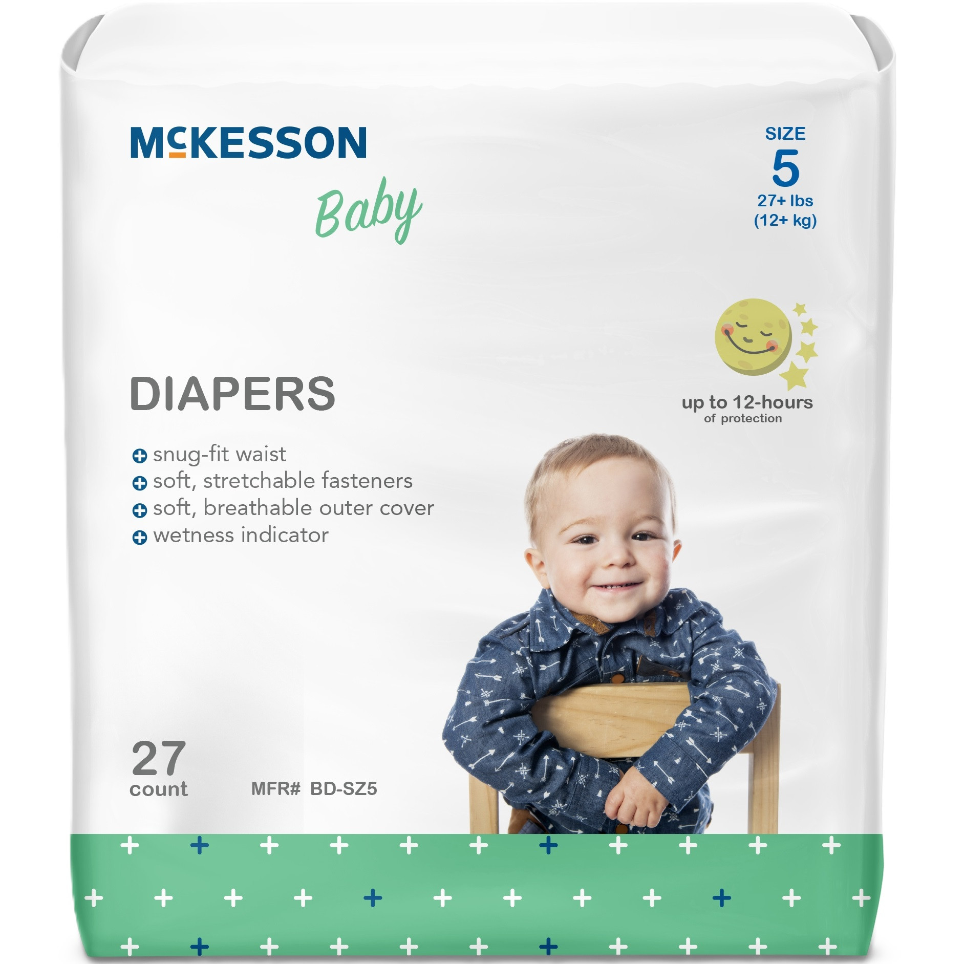 McKesson Unisex Disposable Baby Diapers with Tabs