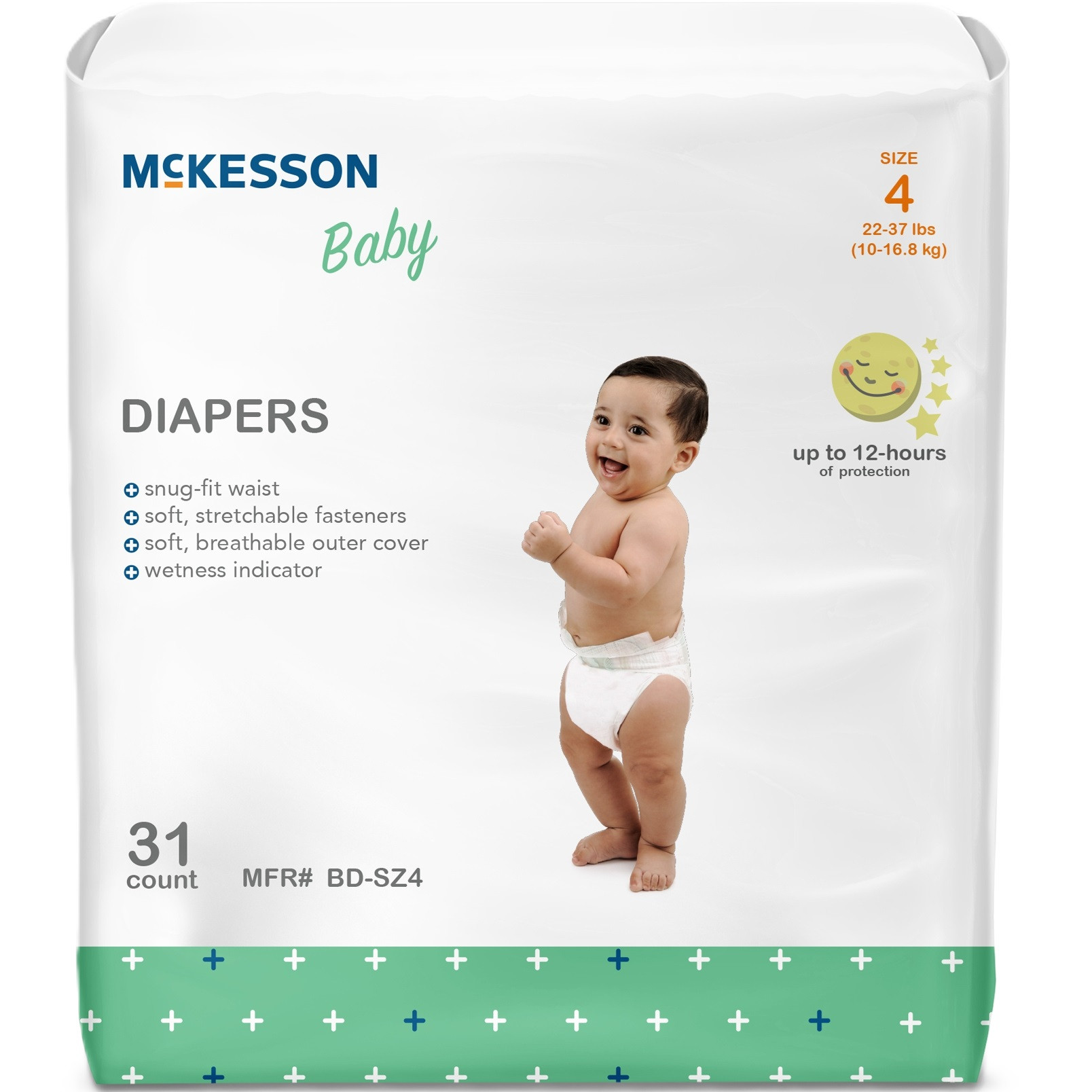 McKesson Unisex Disposable Baby Diapers with Tabs