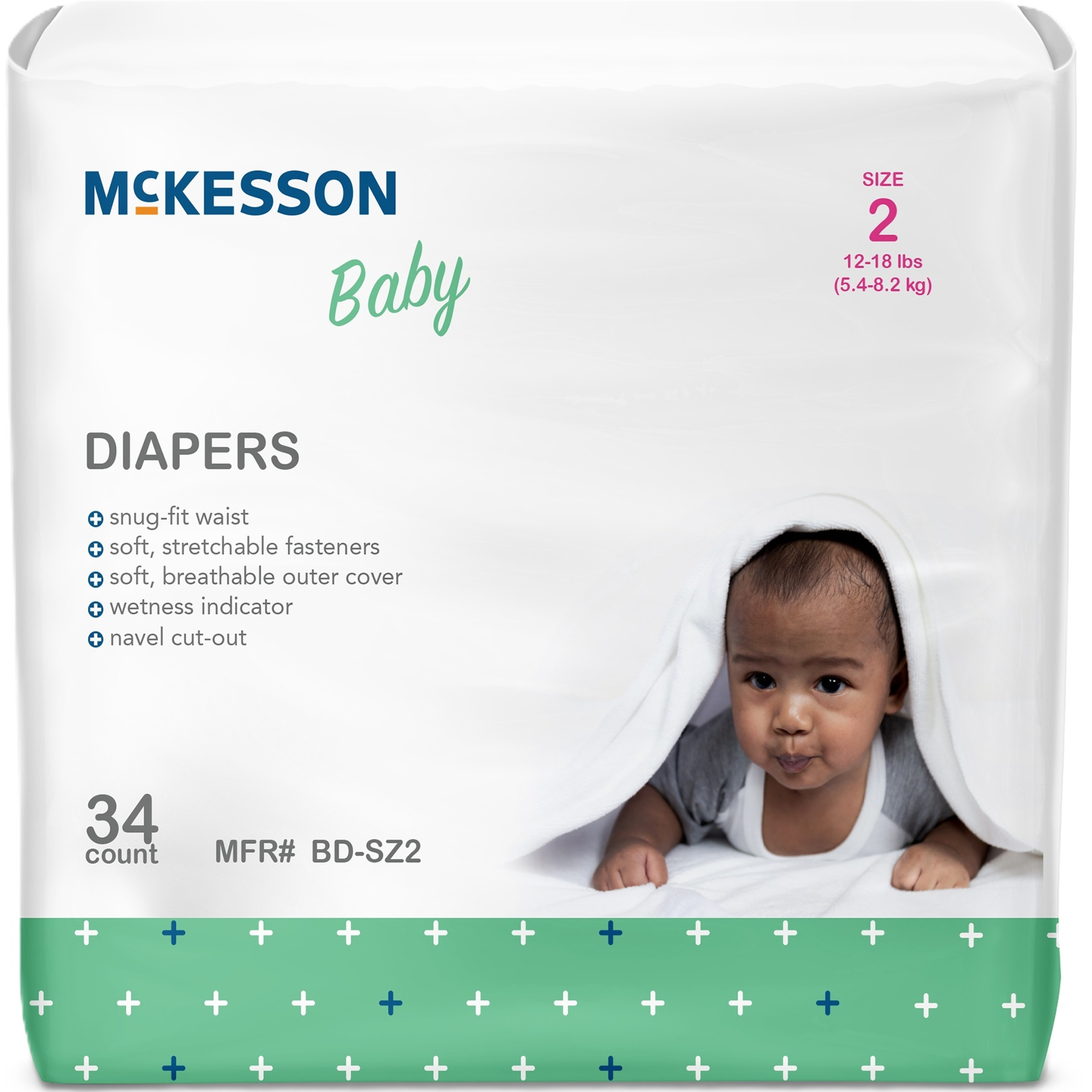 McKesson Unisex Disposable Baby Diapers with Tabs