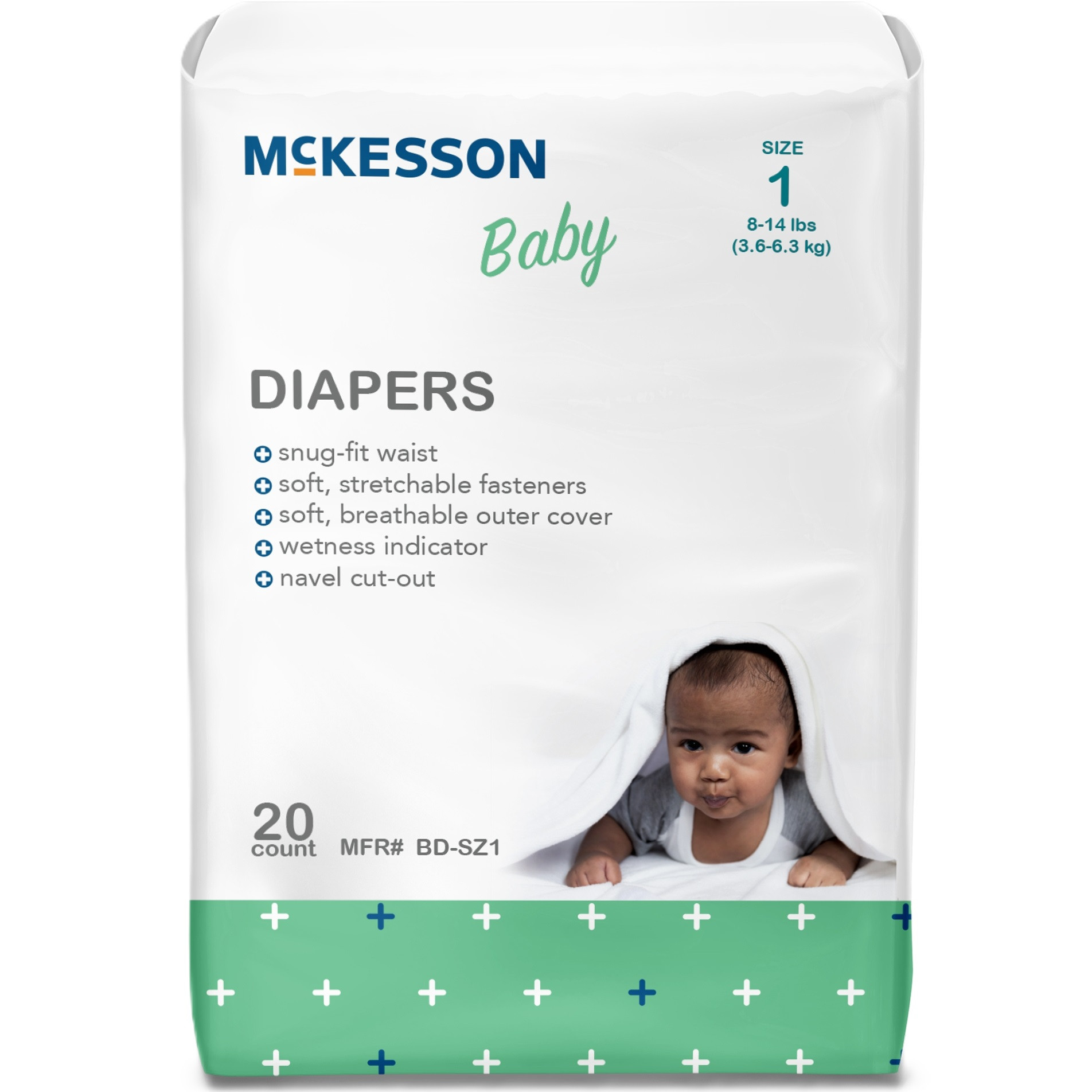 McKesson Unisex Disposable Baby Diapers with Tabs