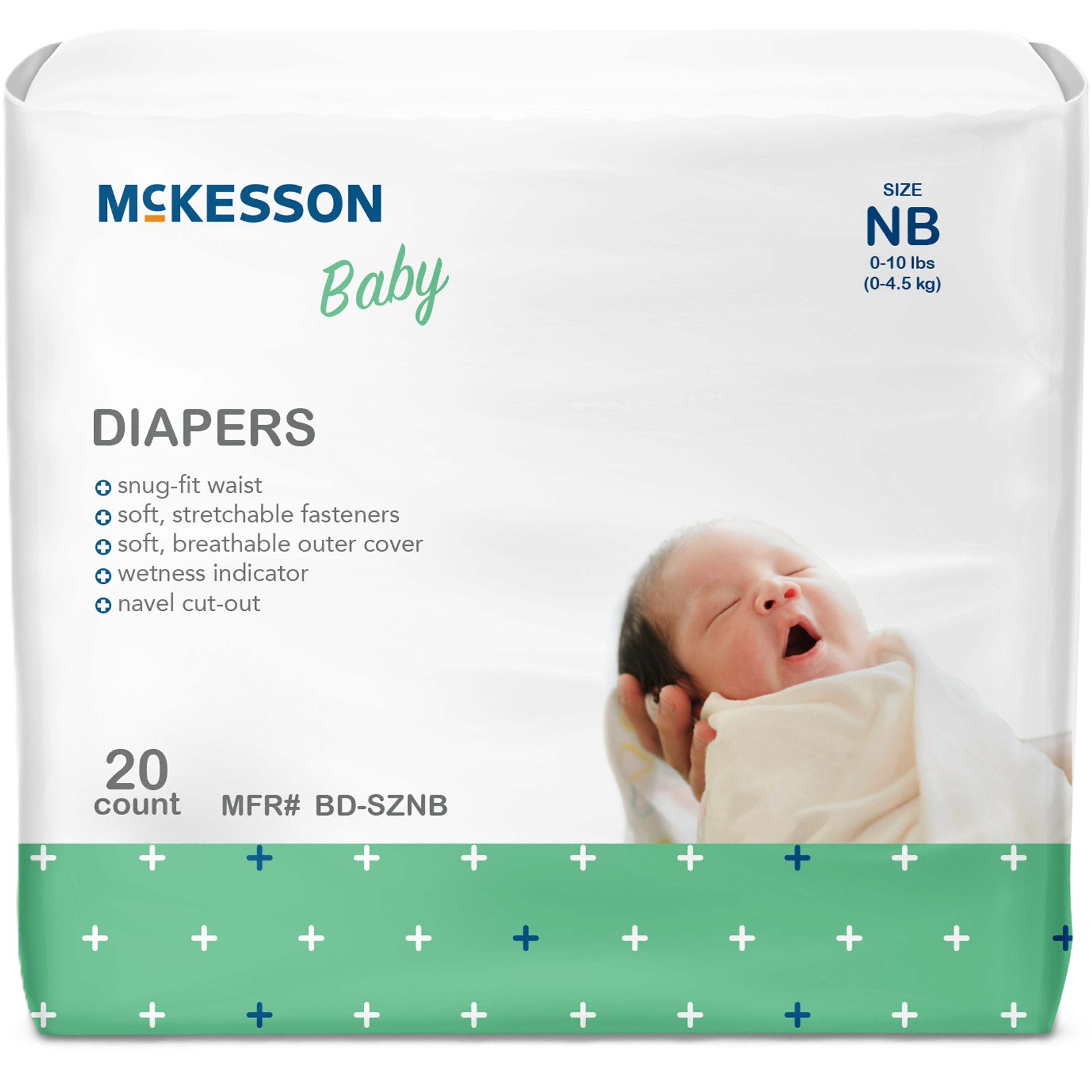 McKesson Unisex Disposable Baby Diapers with Tabs