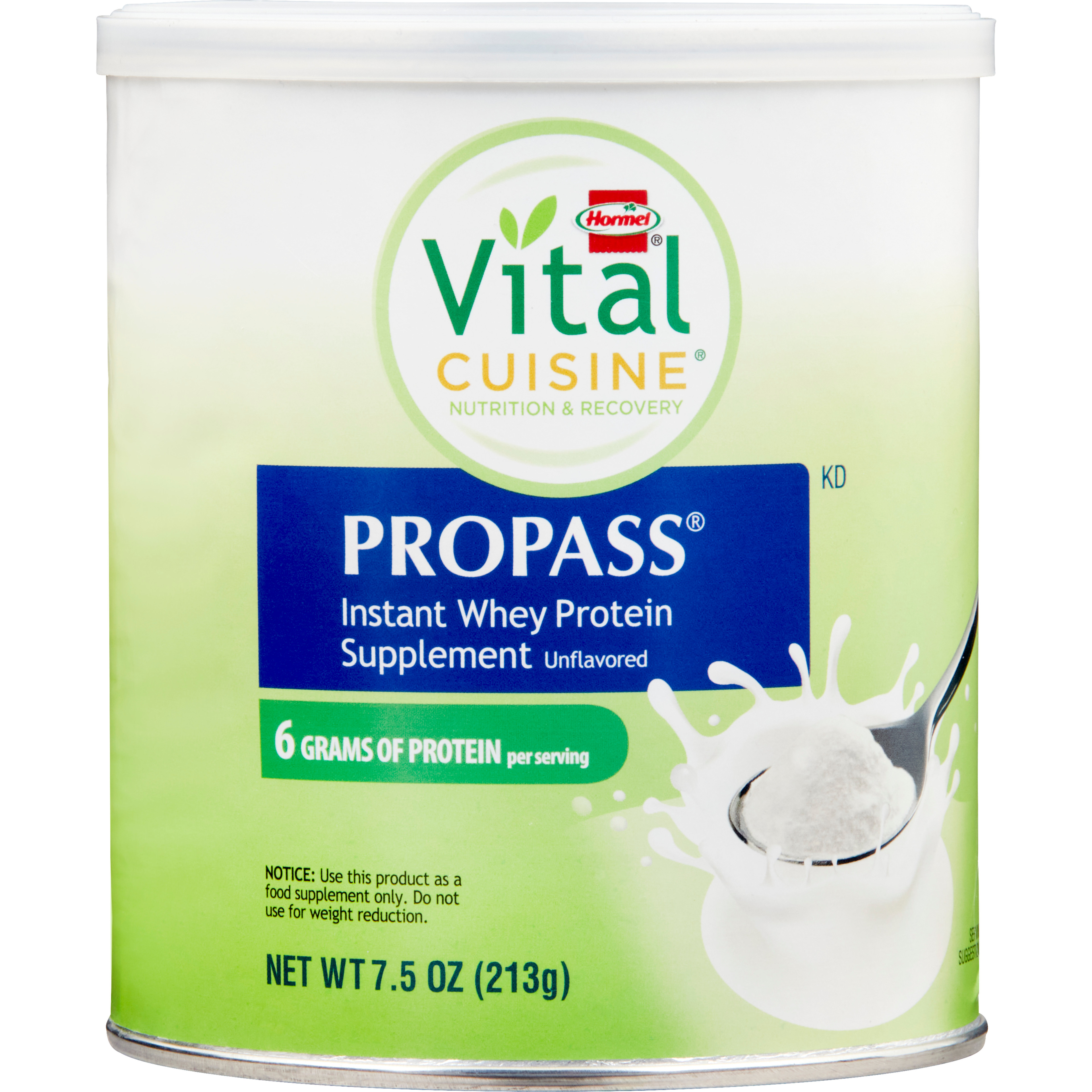 Vital Cuisine ProPass Oral Protein Supplement Whey Protein, Unflavored Powder, 7.5 oz., Can