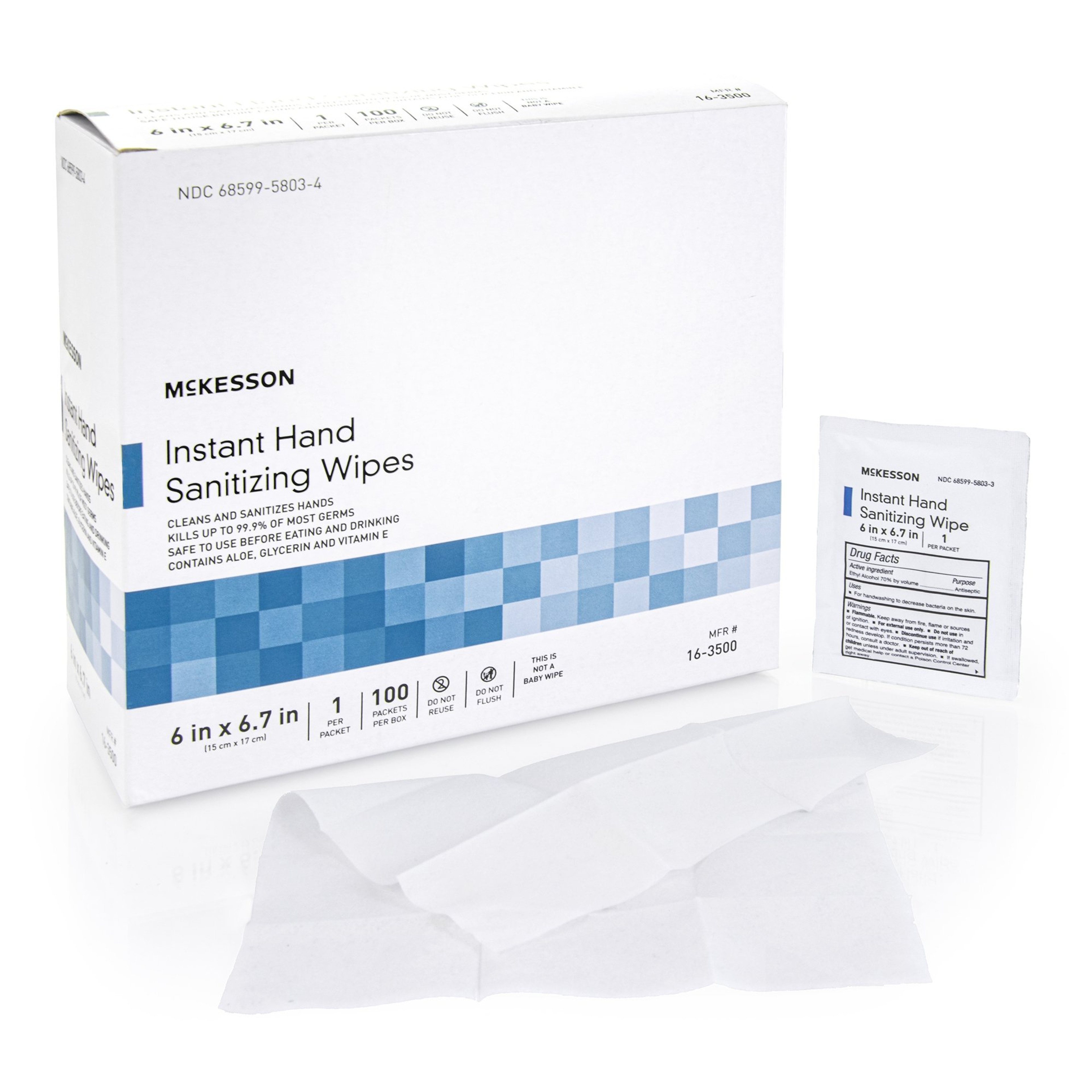 McKesson Hand Sanitizing Wipe Alcohol Wipe, Individual Packet