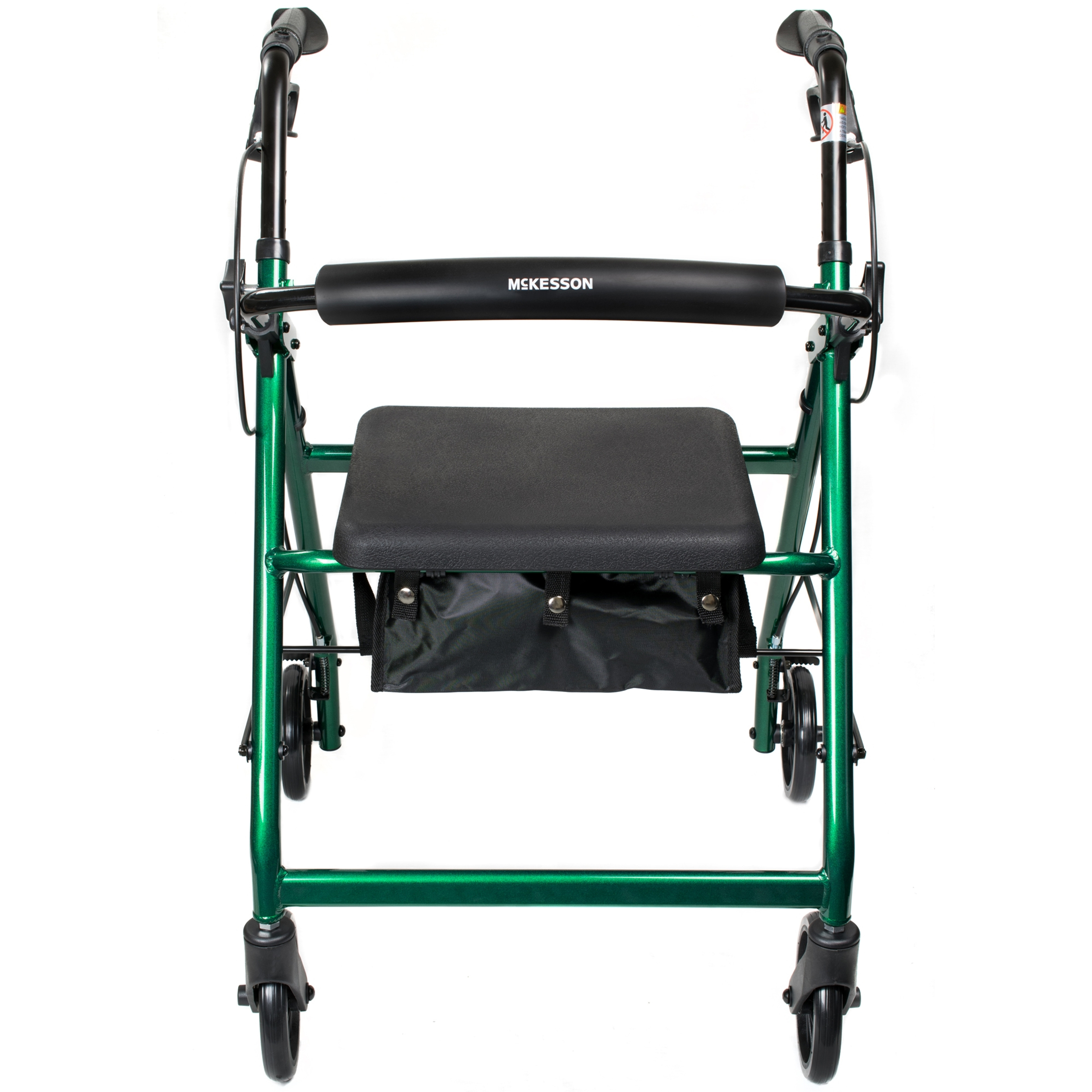 McKesson Folding 4 Wheel Rollator, Green, Aluminum Frame