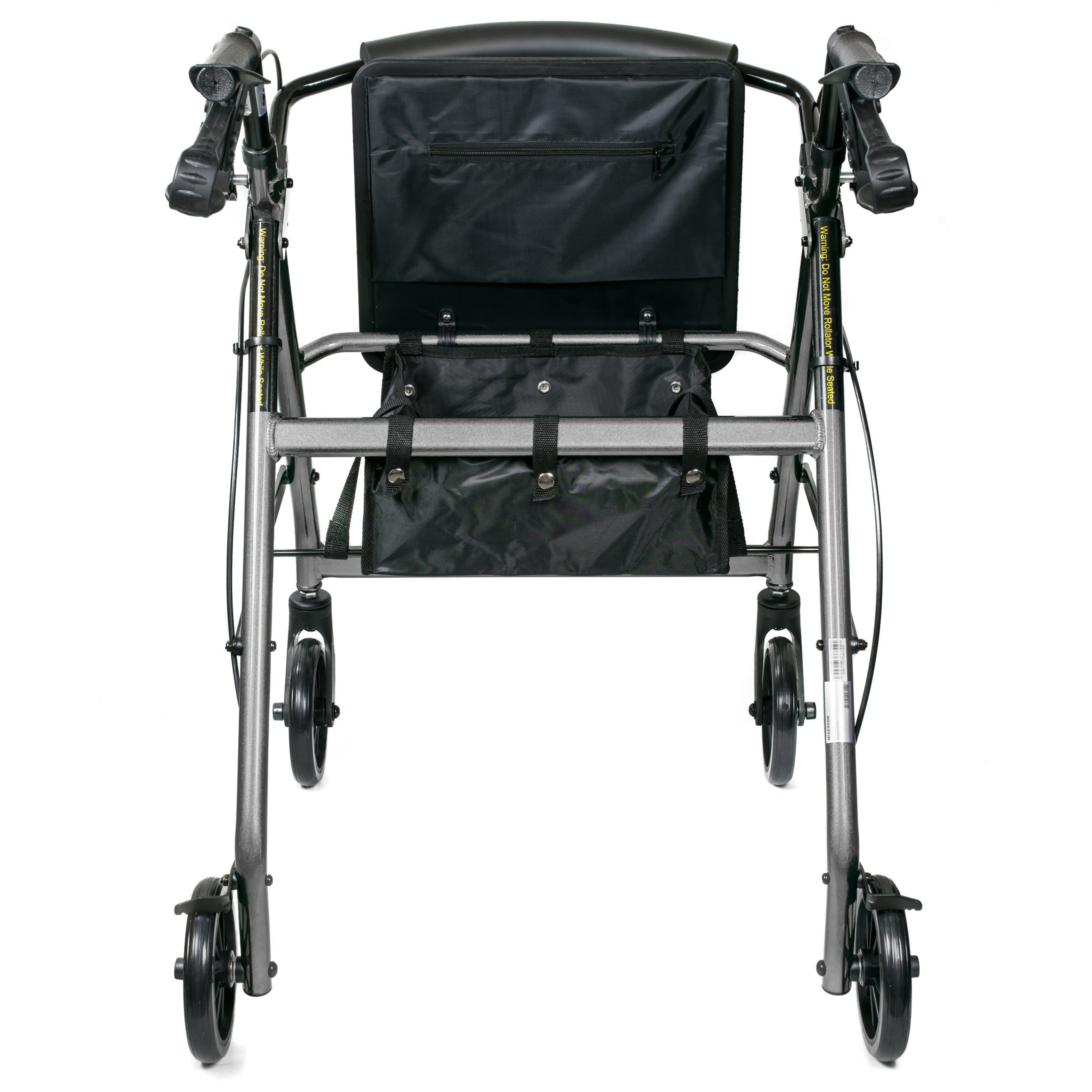 McKesson Folding 4 Wheel Rollator, Silver, Aluminum Frame