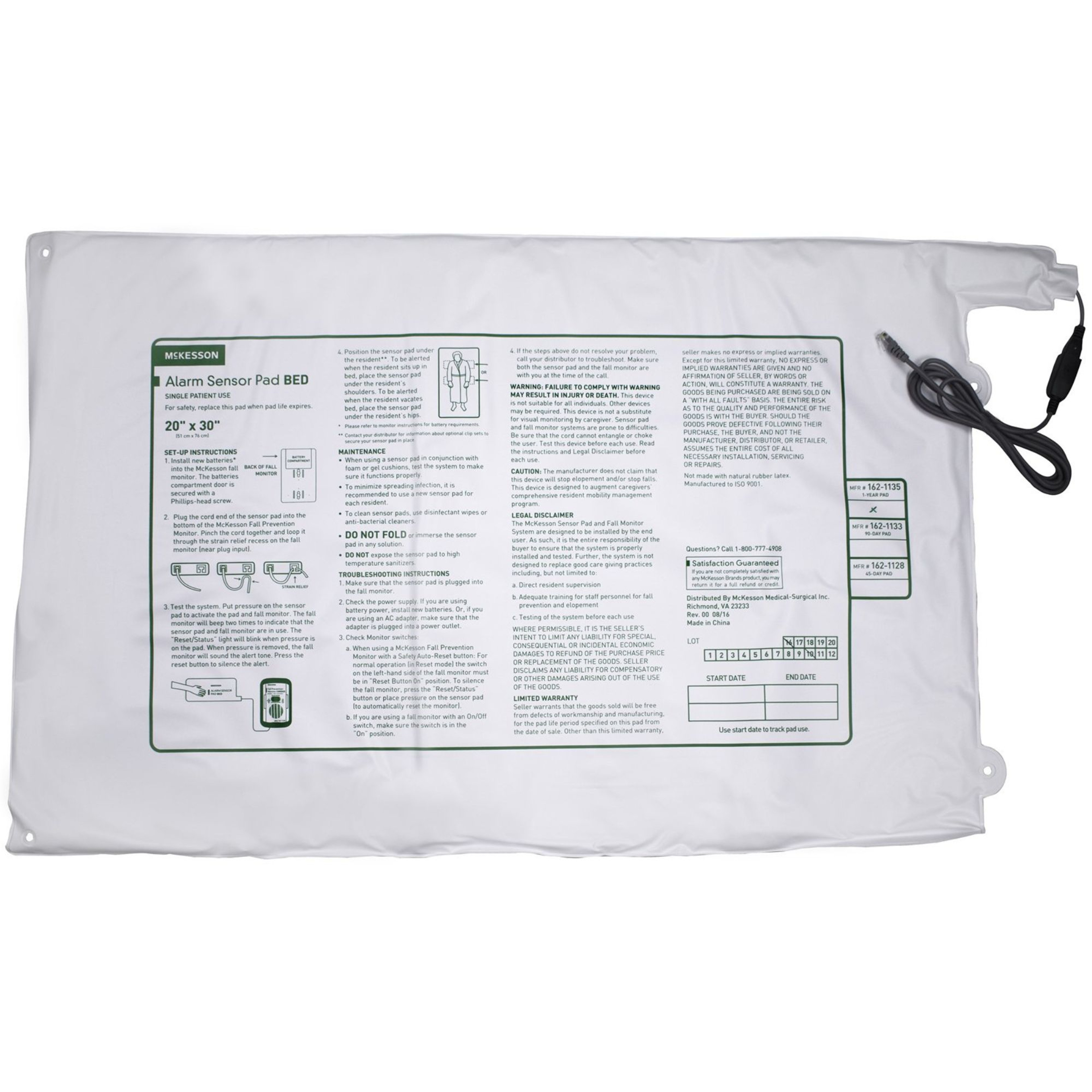 McKesson Alarm Sensor Pad, Bed